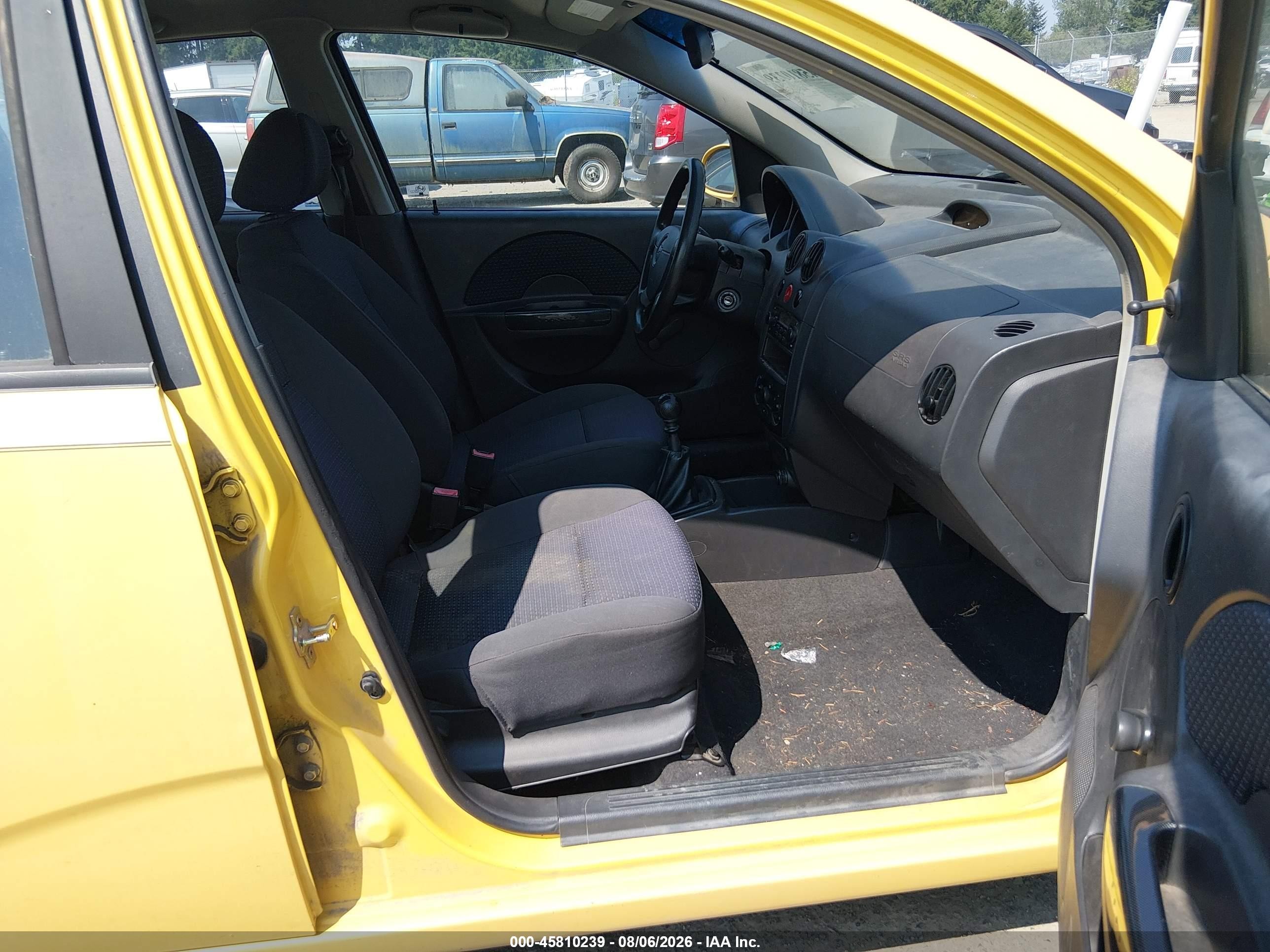 2006 Chevrolet Aveo Ls Yellow vin: KL1TD66696B652622