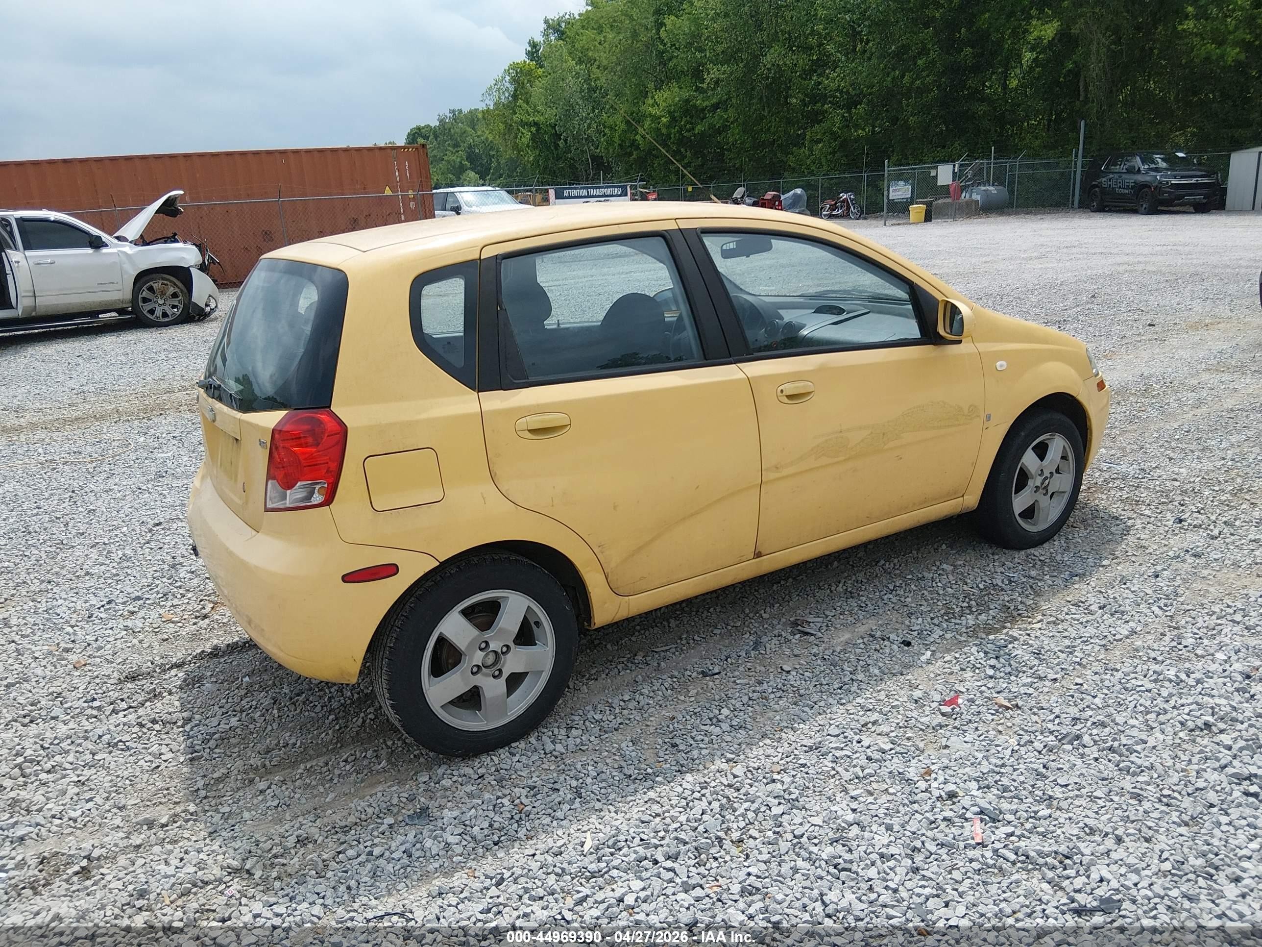 2007 Chevrolet Aveo 5 Ls Yellow vin: KL1TD666X7B721061