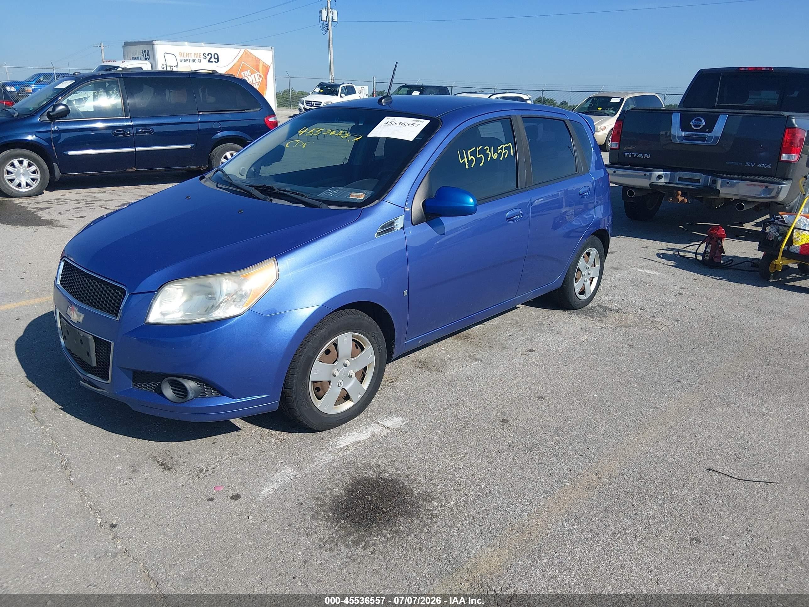 2009 Chevrolet Aveo Lt Синий vin: KL1TD66E59B323802