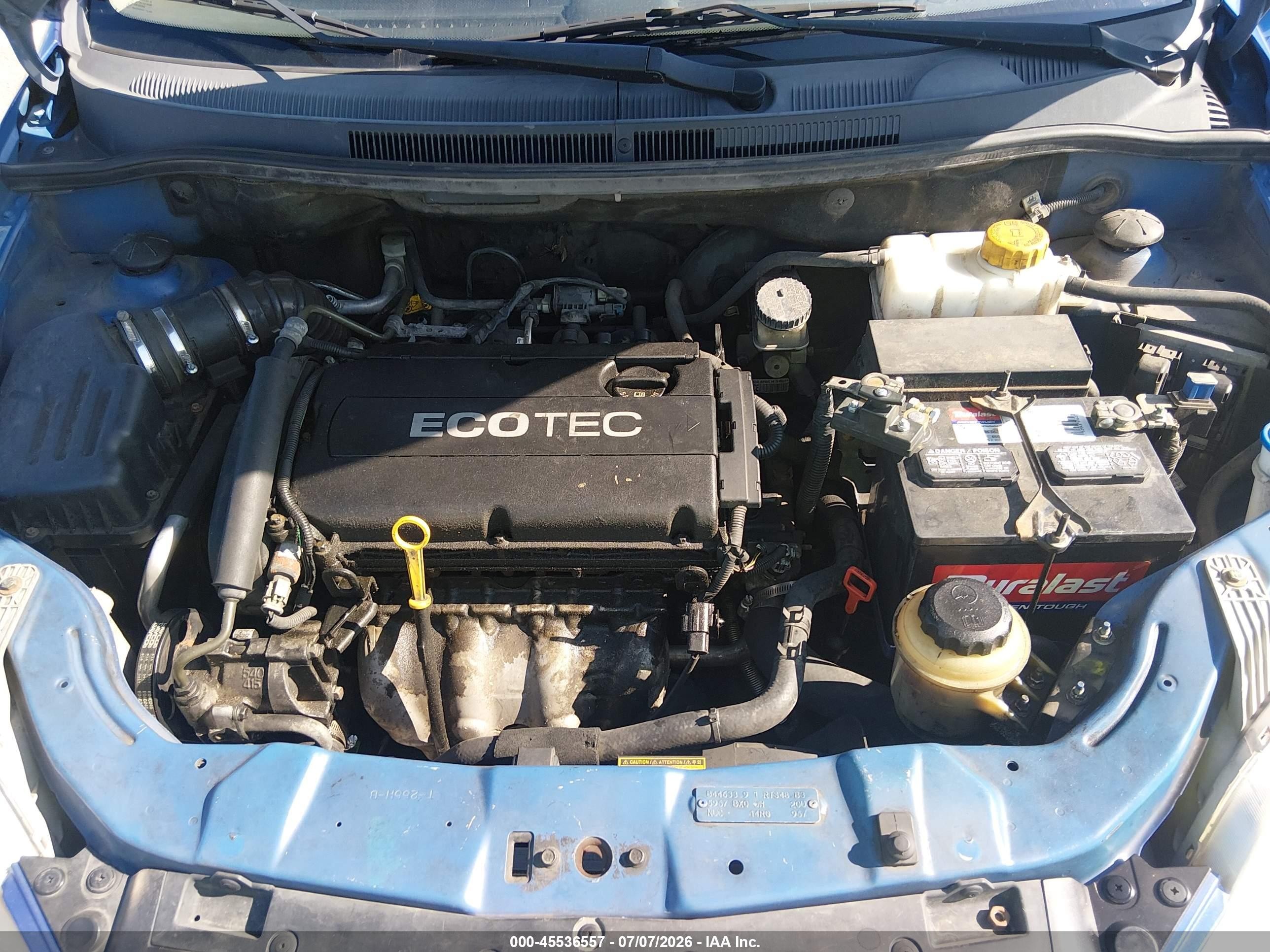2009 Chevrolet Aveo Lt Синий vin: KL1TD66E59B323802