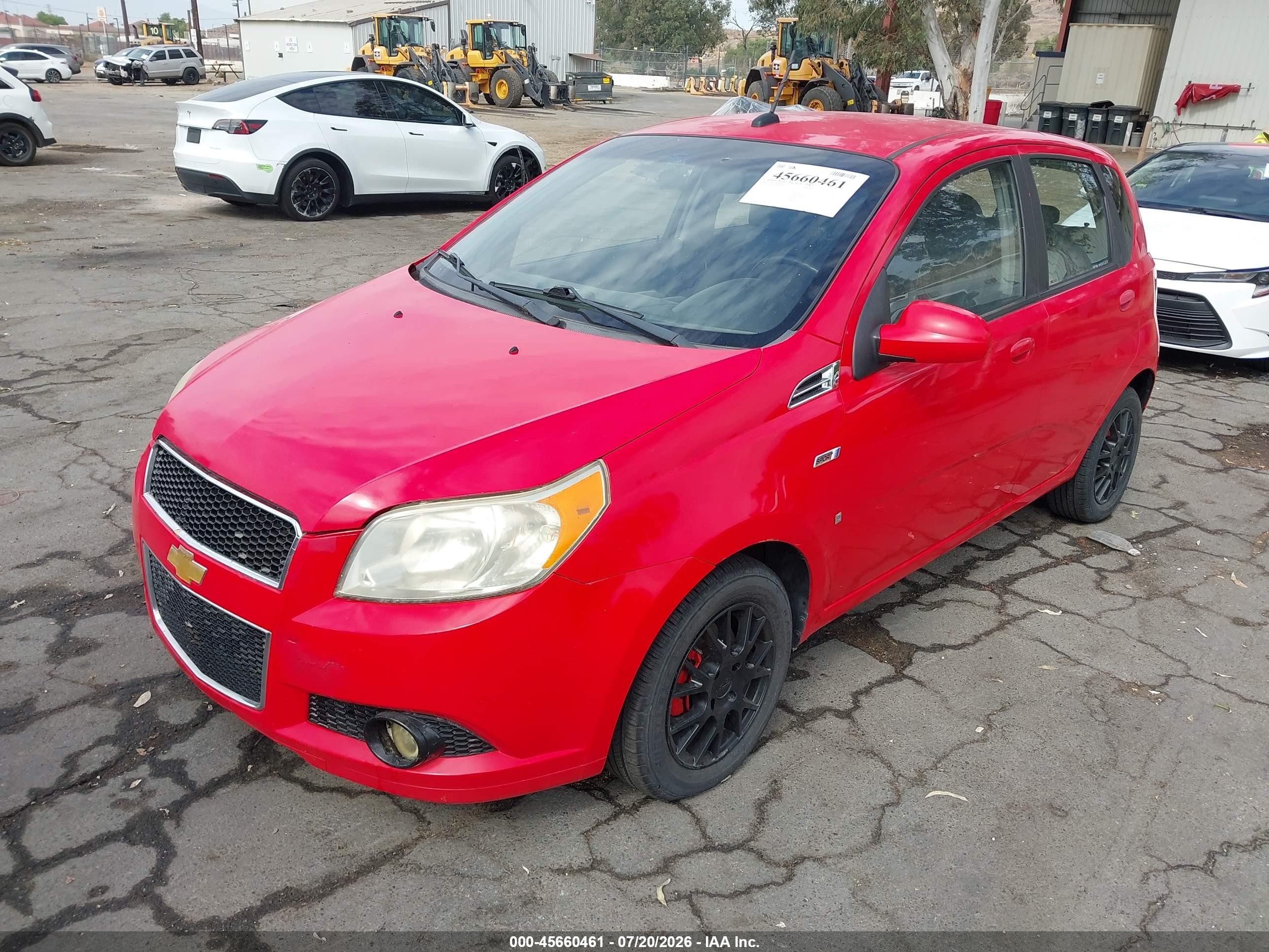 2009 Chevrolet Aveo Ls Red vin: KL1TD66E79B618965