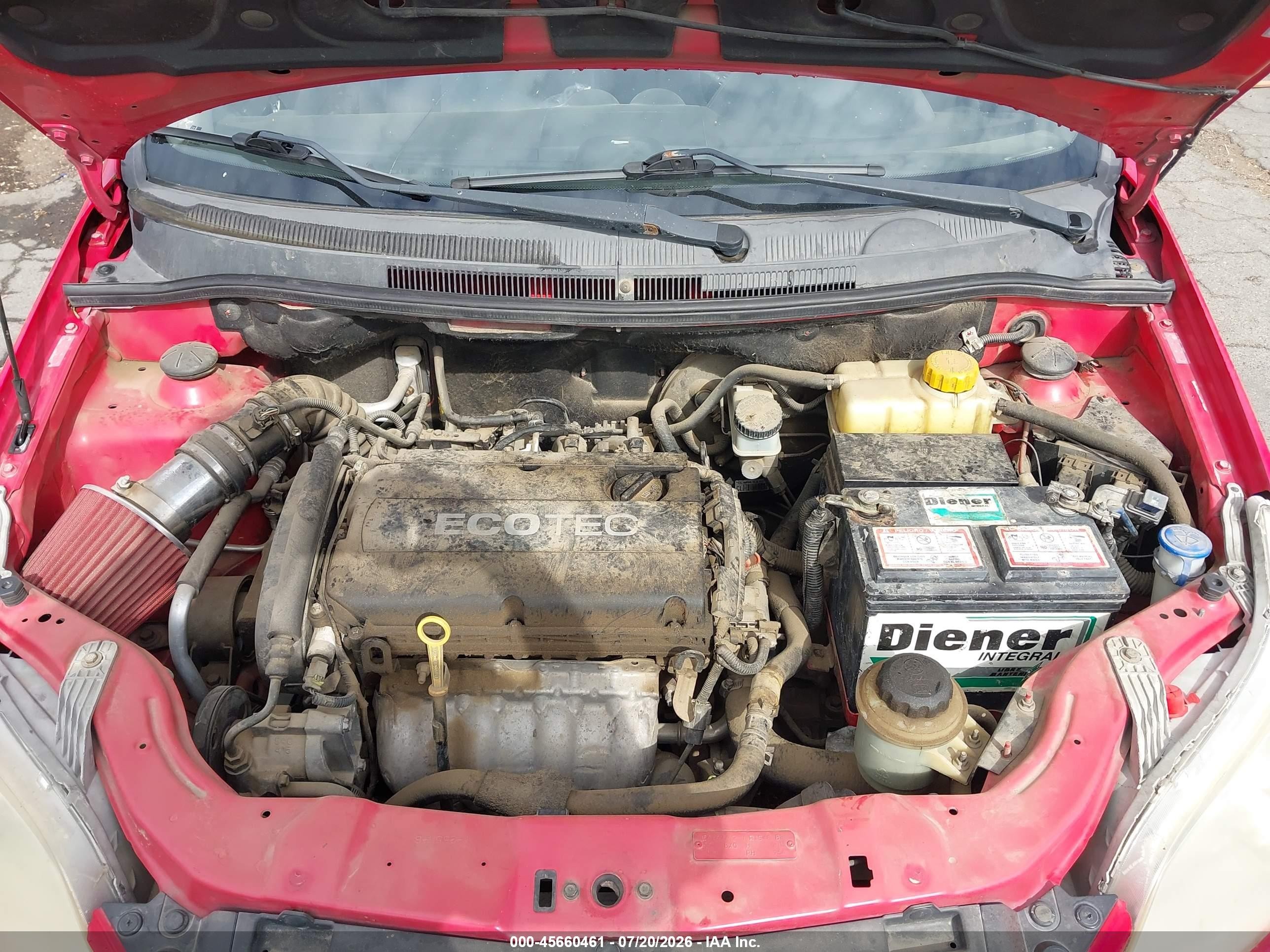 2009 Chevrolet Aveo Ls Red vin: KL1TD66E79B618965