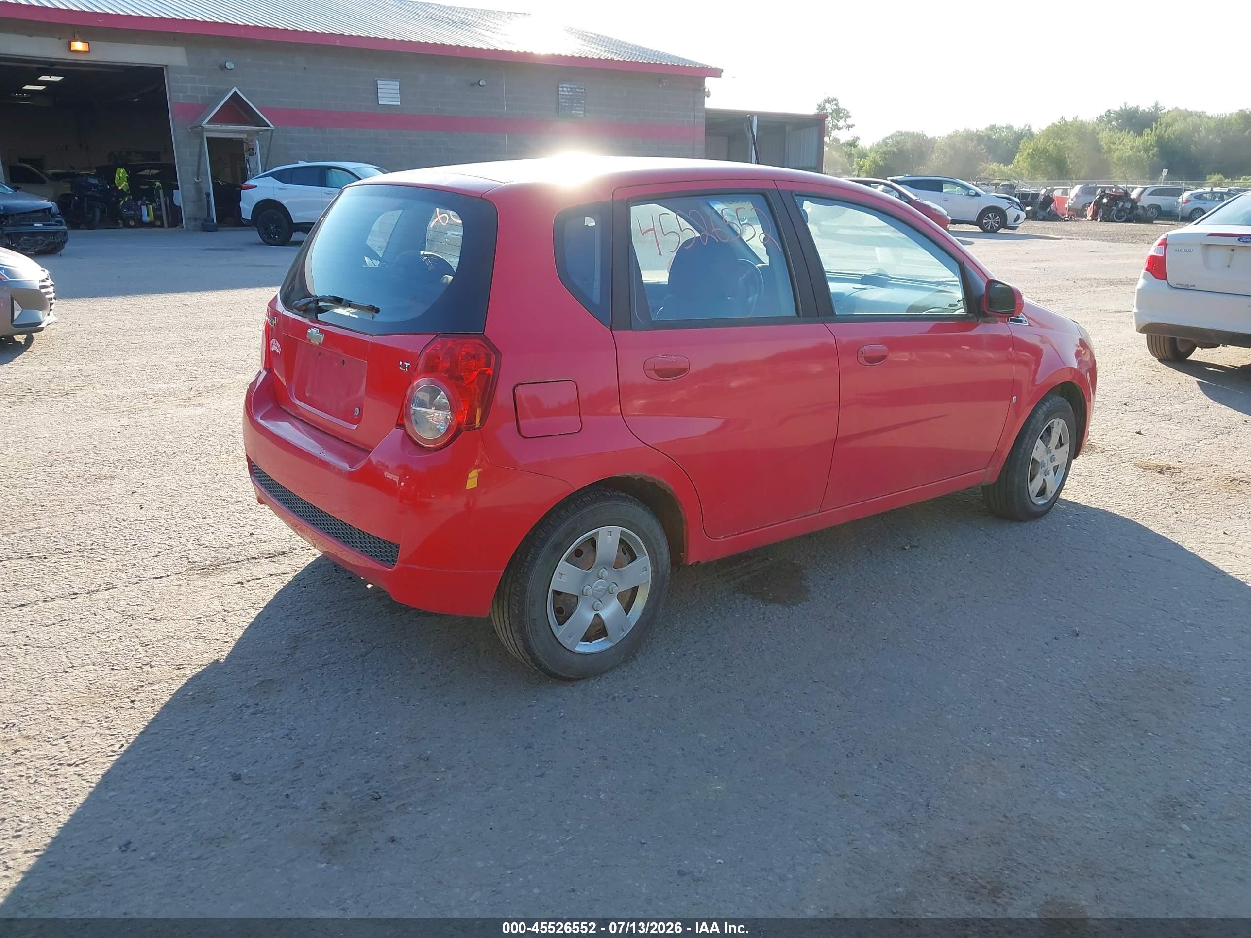 2009 Chevrolet Aveo Lt Красный vin: KL1TD66E79B622384