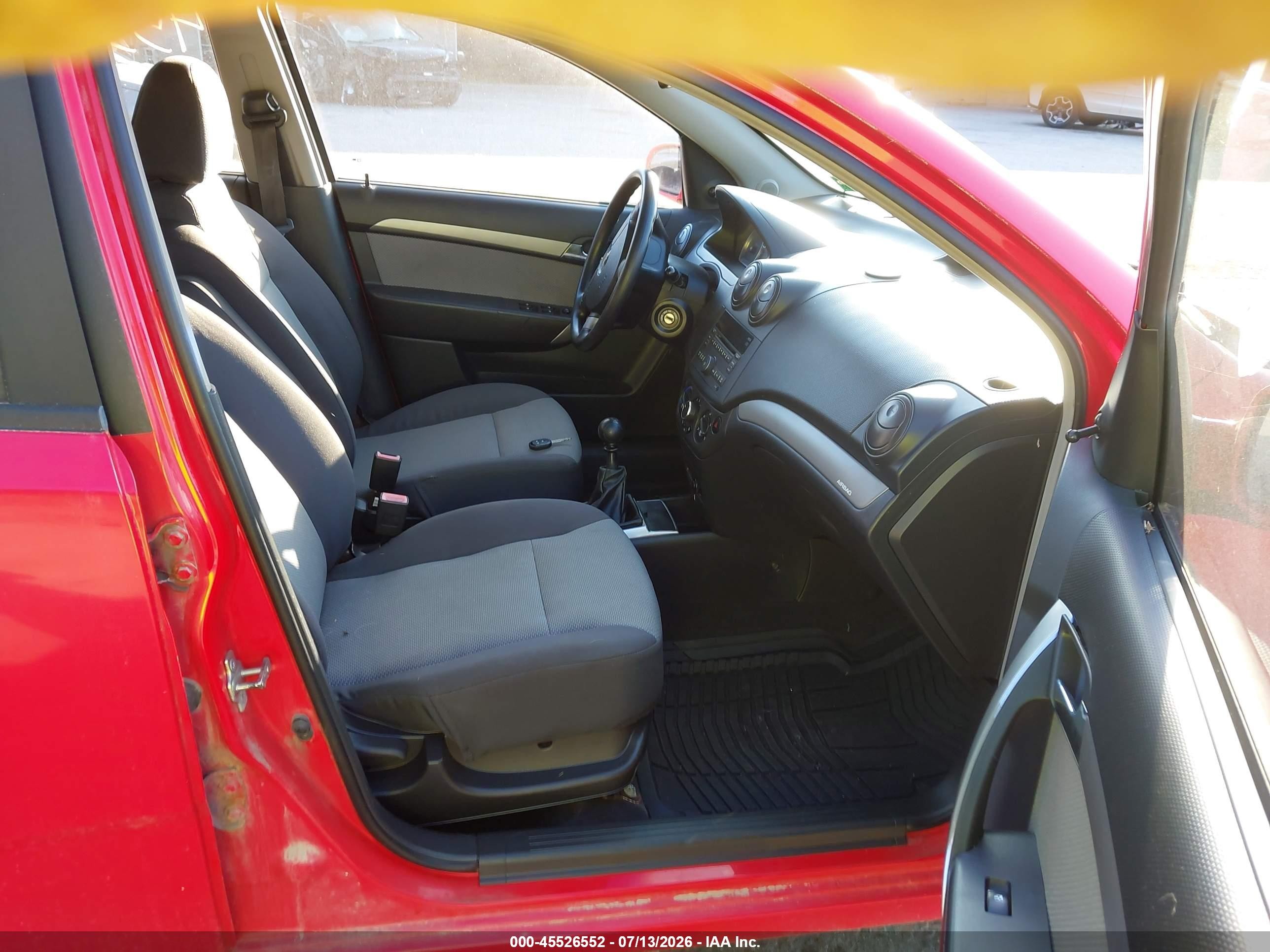 2009 Chevrolet Aveo Lt Красный vin: KL1TD66E79B622384