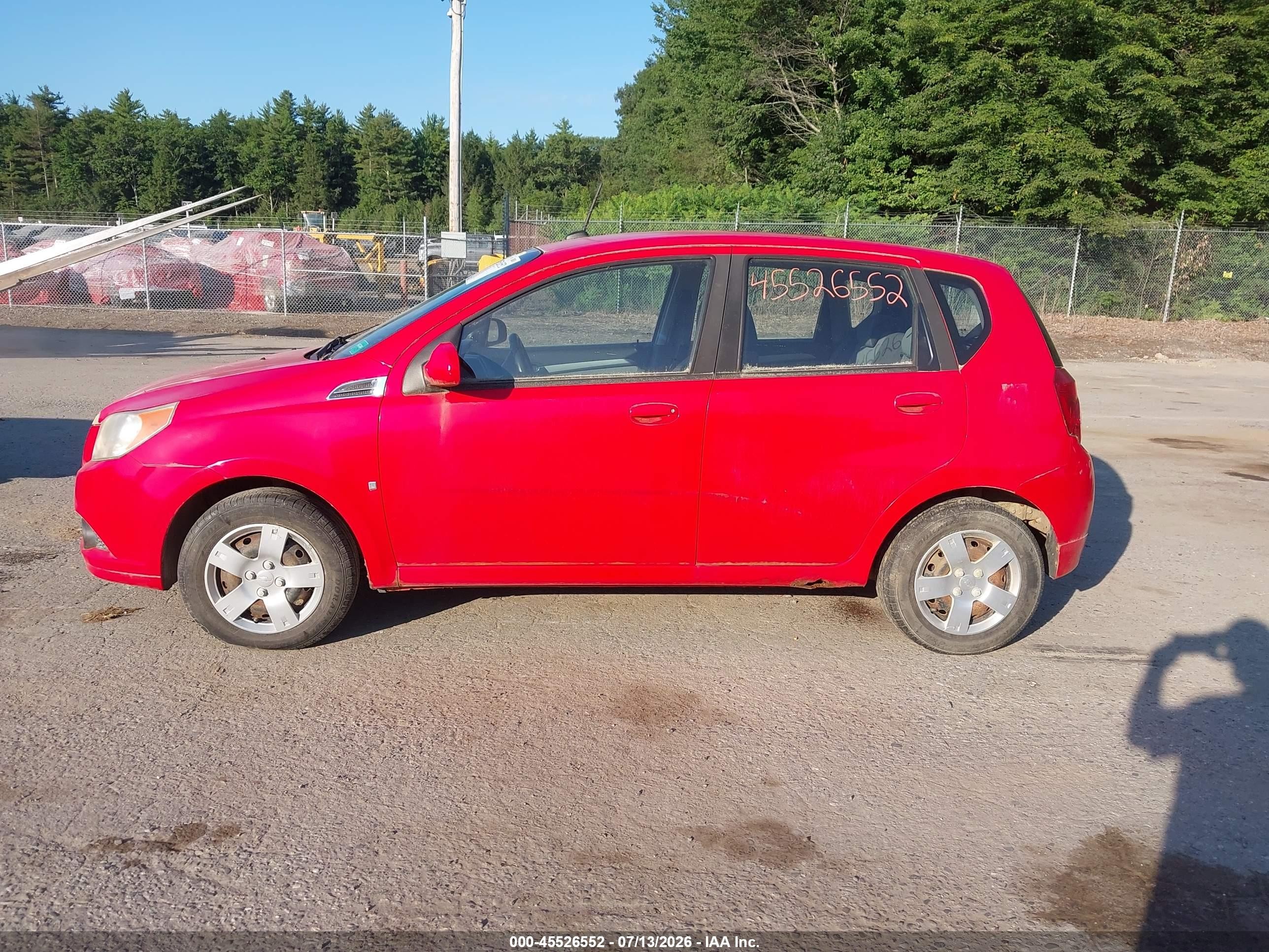 2009 Chevrolet Aveo Lt Красный vin: KL1TD66E79B622384