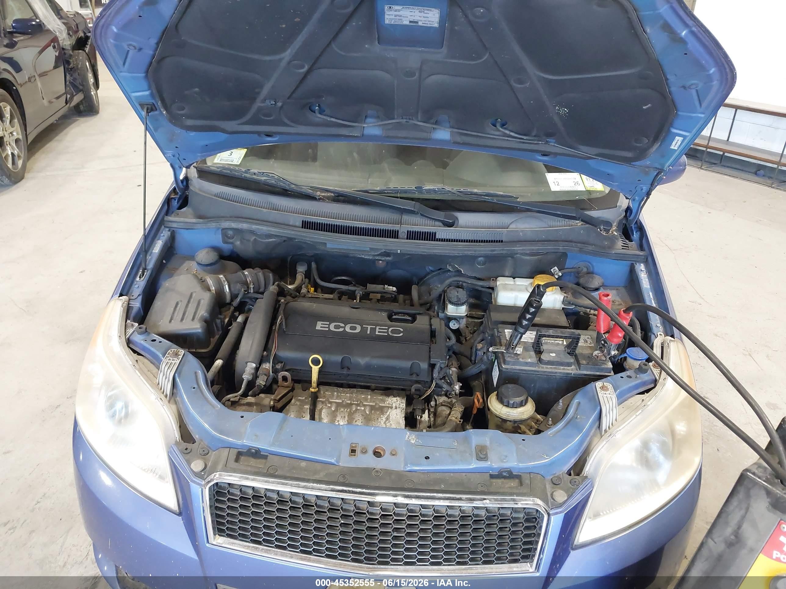 2009 Chevrolet Aveo Lt Light Blue vin: KL1TD66E89B317086