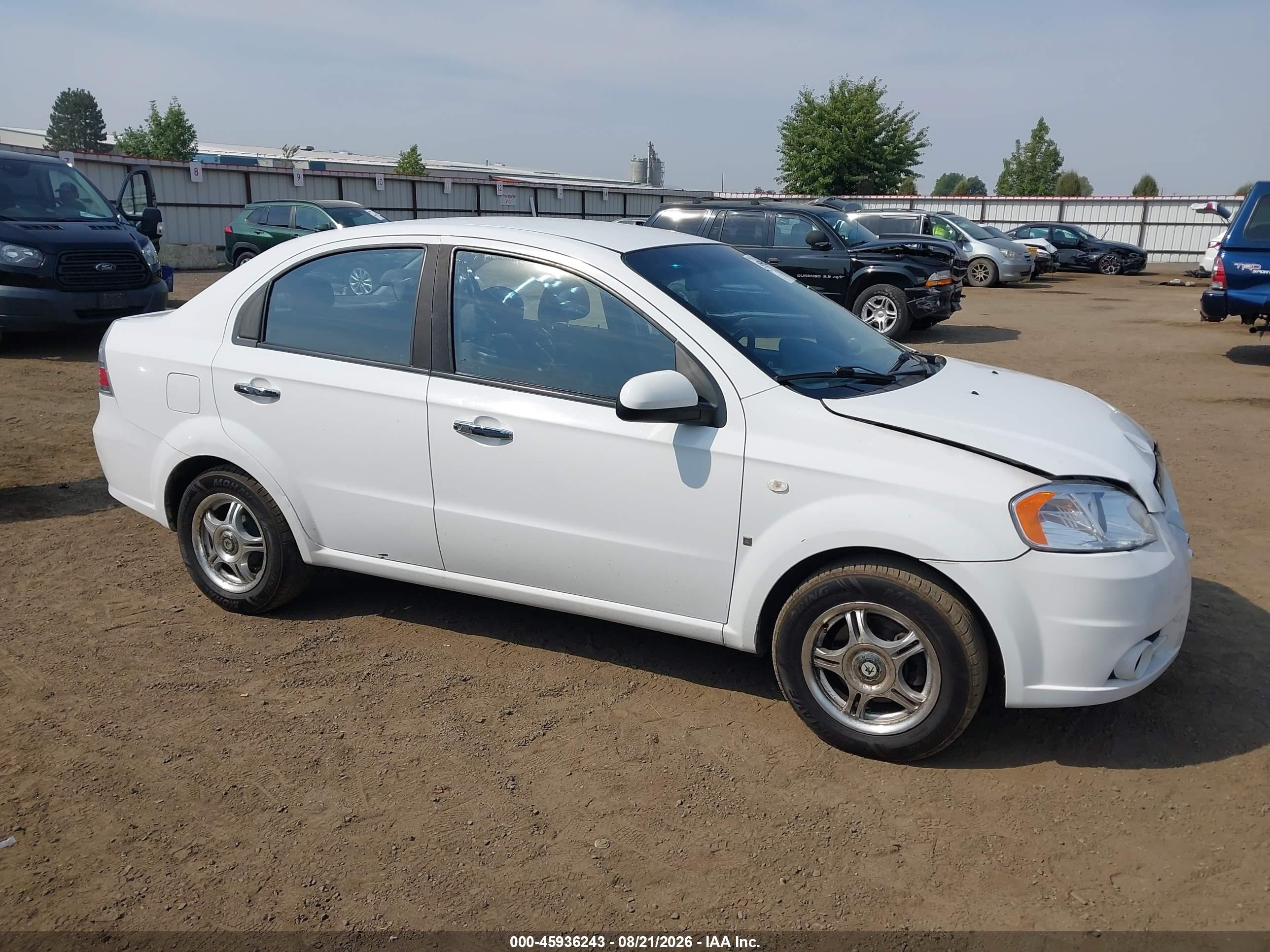 2008 Chevrolet Aveo Lt White vin: KL1TG56628B253667