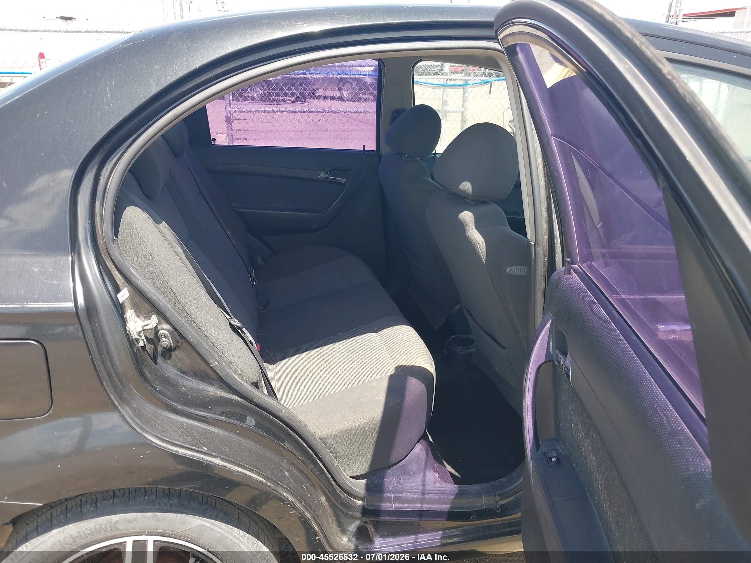 2008 Chevrolet Aveo Lt Black vin: KL1TG56638B017724