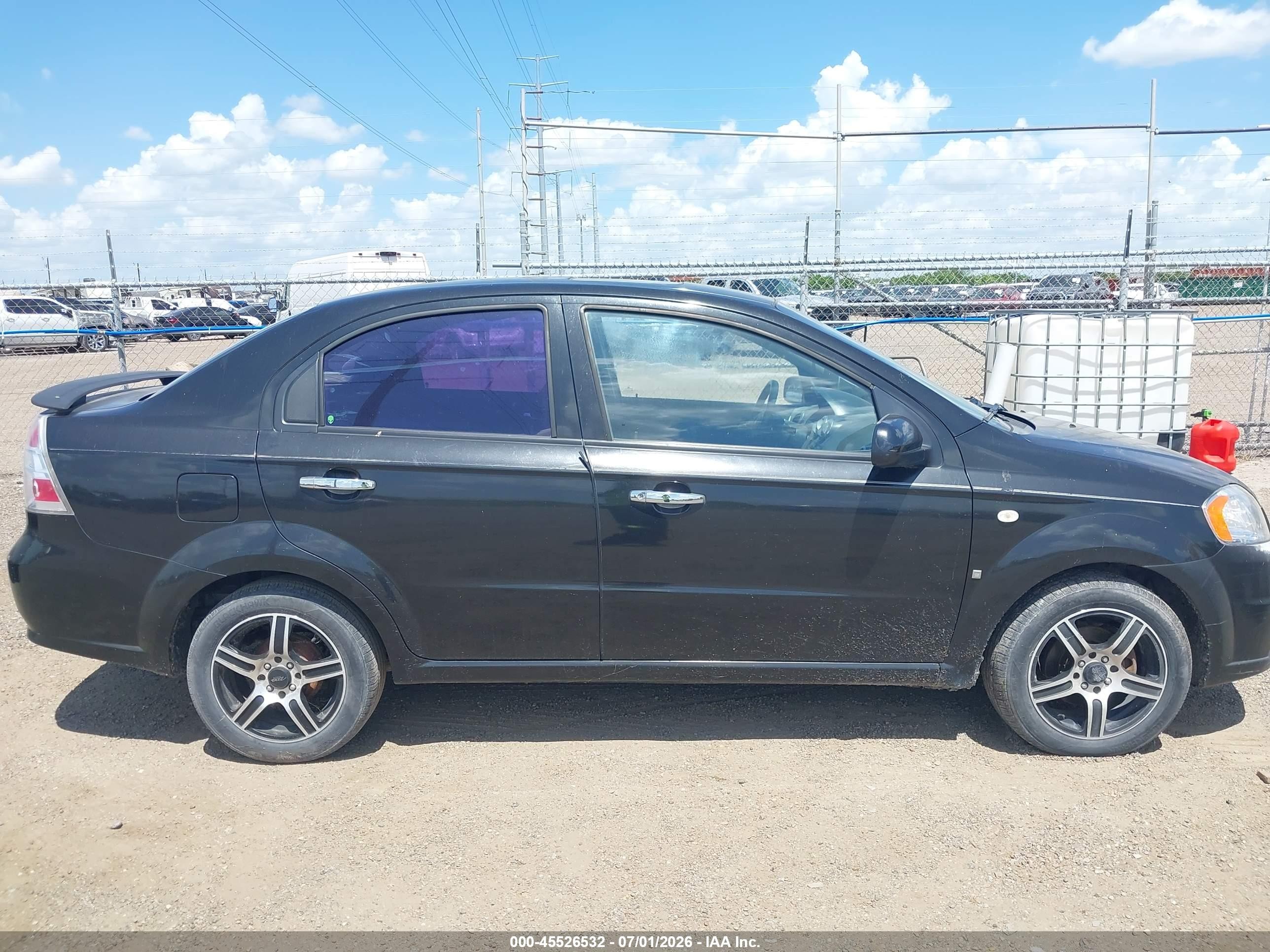 2008 Chevrolet Aveo Lt Black vin: KL1TG56638B017724