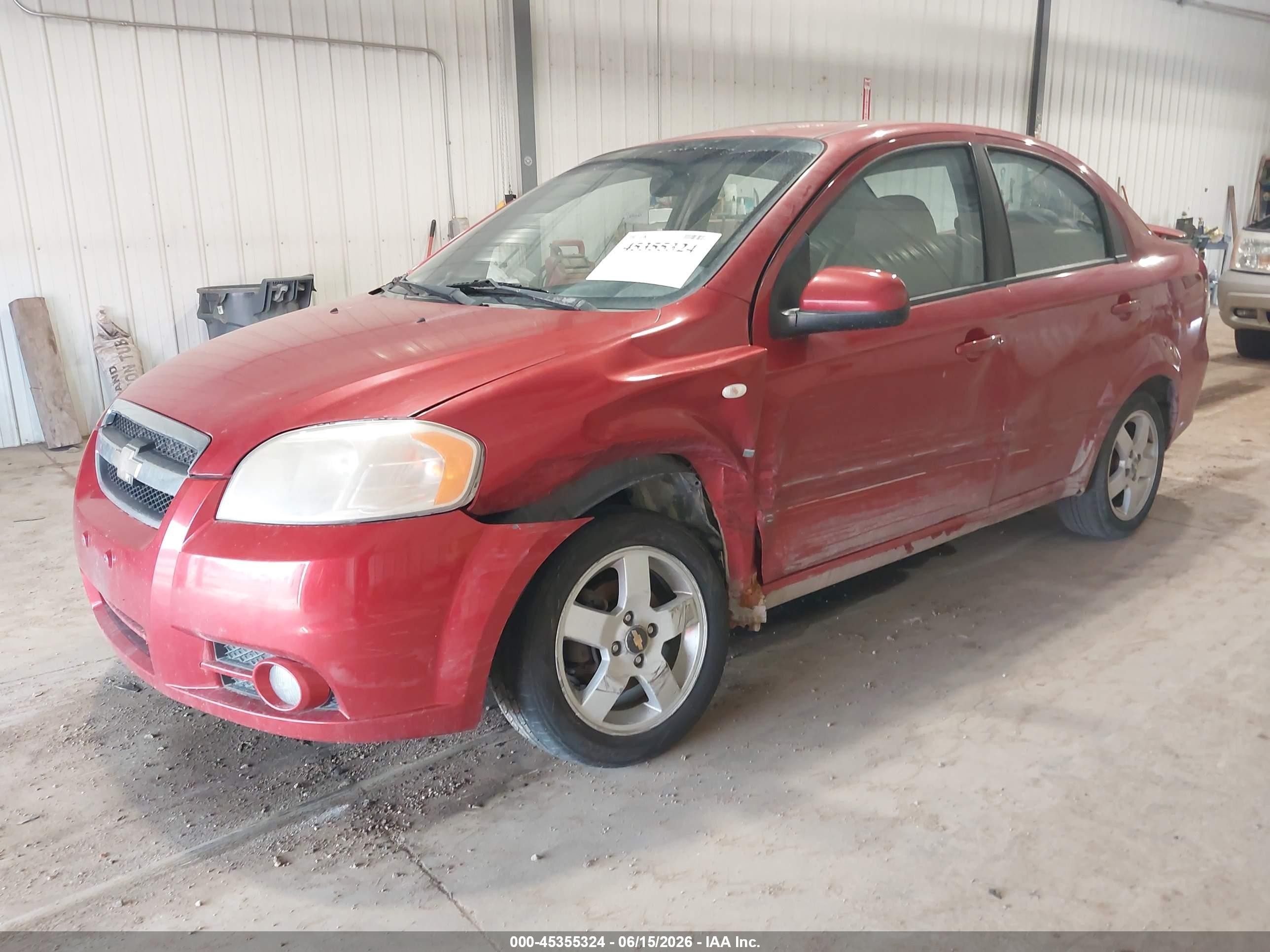 2007 Chevrolet Aveo Lt Red vin: KL1TG56647B137790