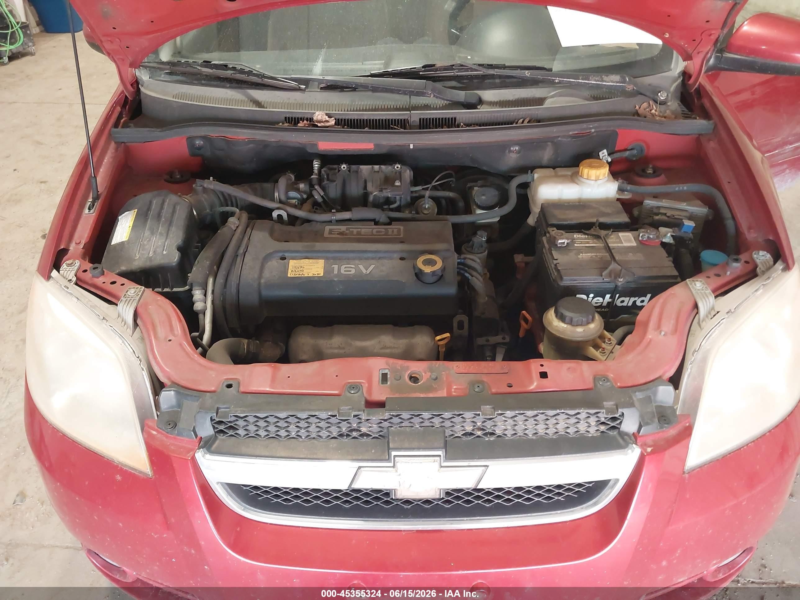 2007 Chevrolet Aveo Lt Red vin: KL1TG56647B137790