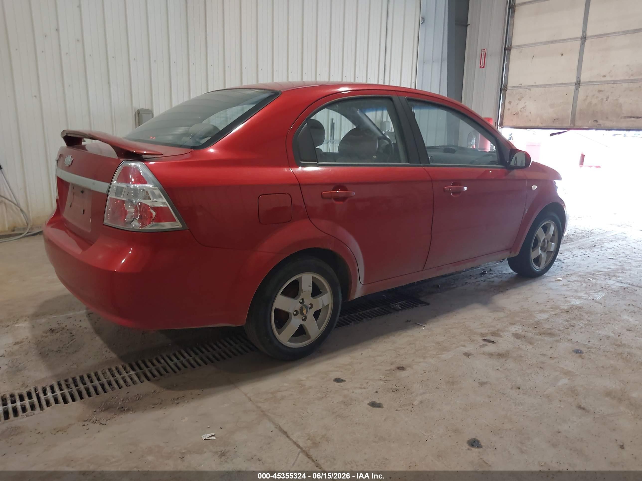 2007 Chevrolet Aveo Lt Red vin: KL1TG56647B137790