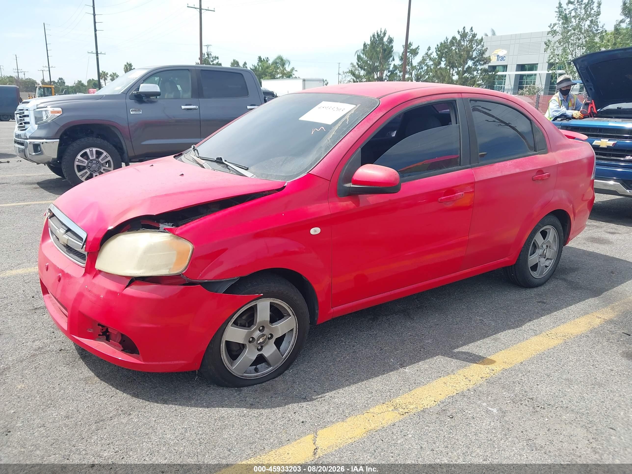 2007 Chevrolet Aveo Lt Red vin: KL1TG56677B144586