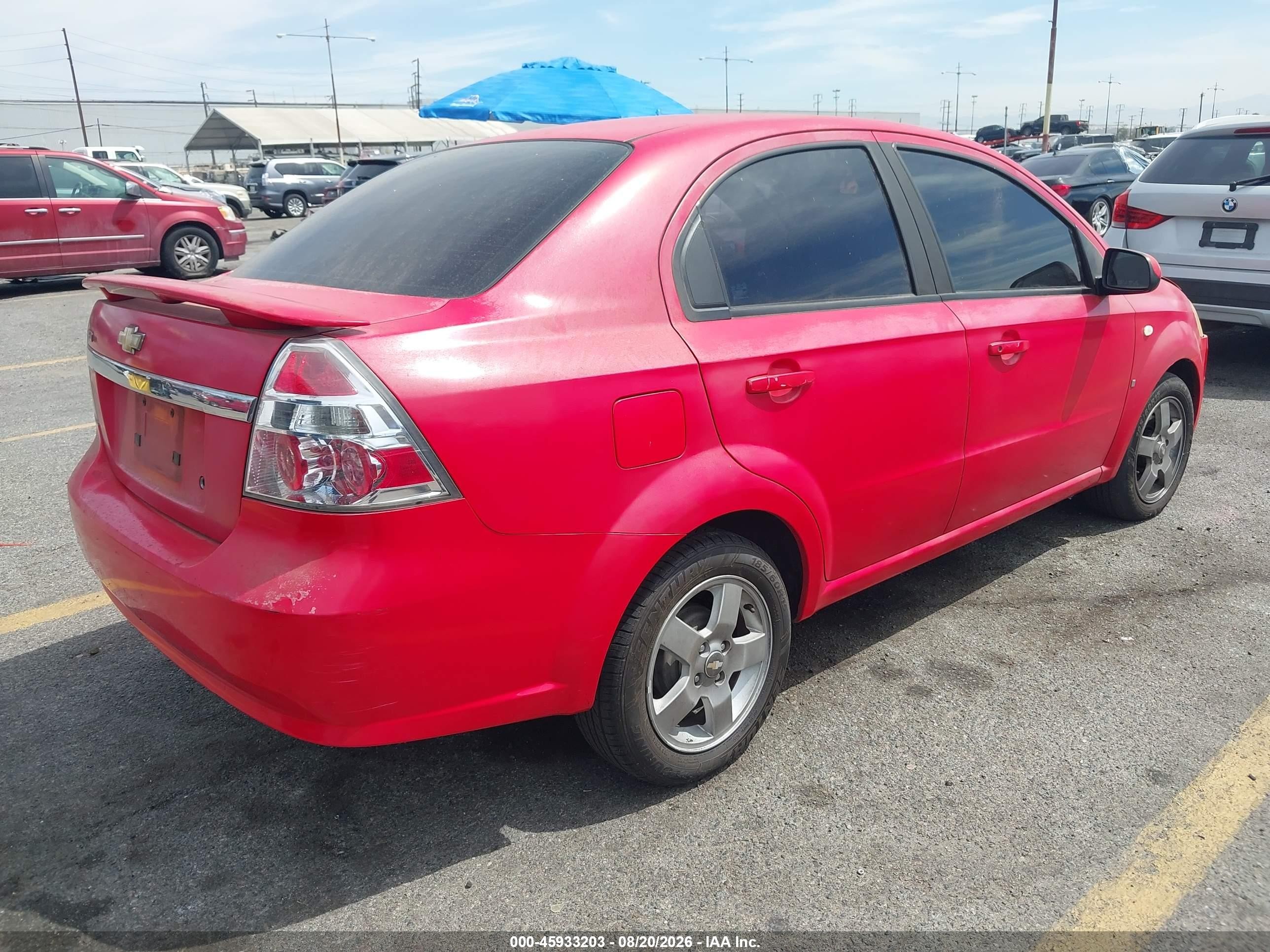 2007 Chevrolet Aveo Lt Red vin: KL1TG56677B144586