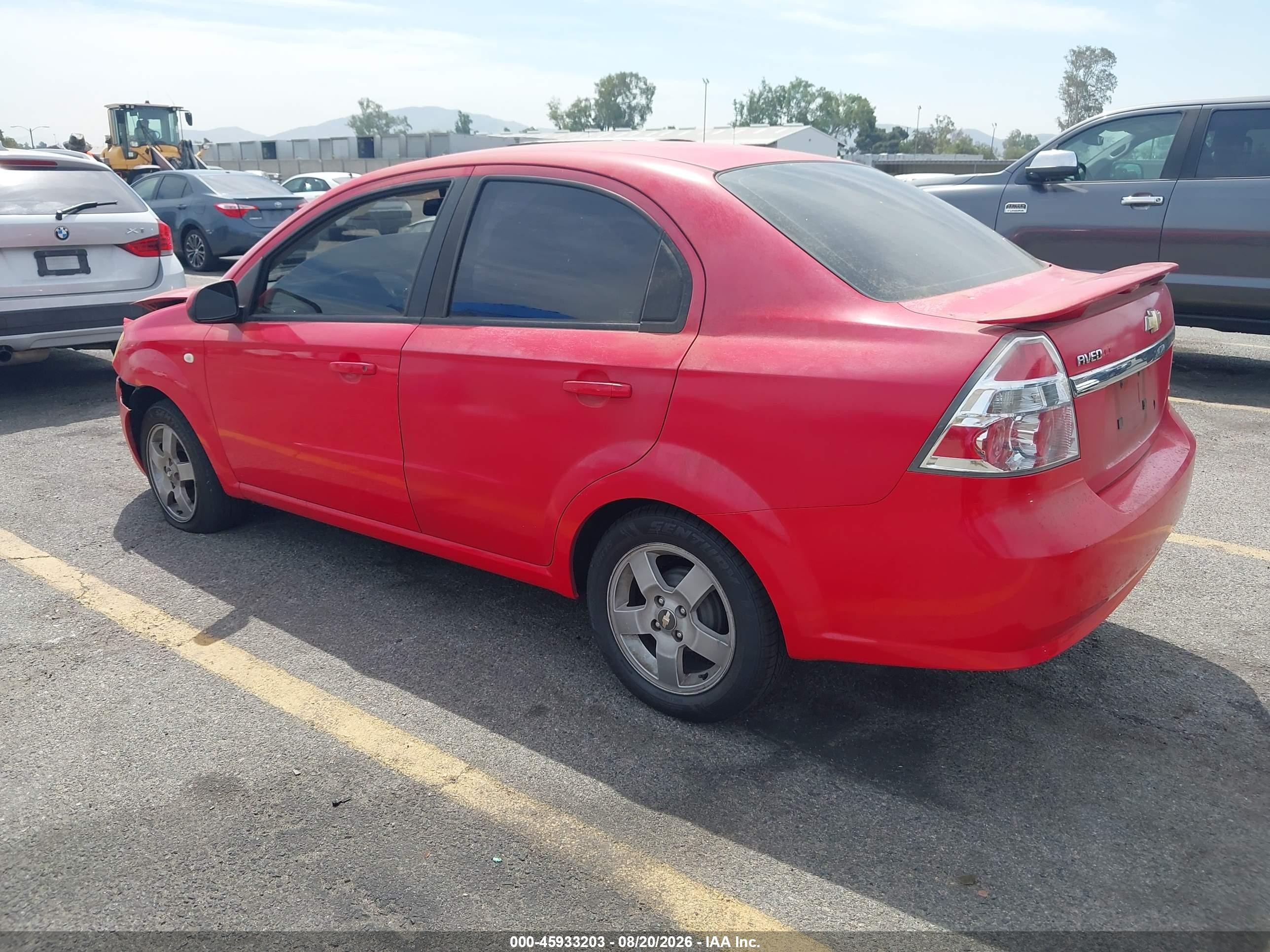2007 Chevrolet Aveo Lt Red vin: KL1TG56677B144586