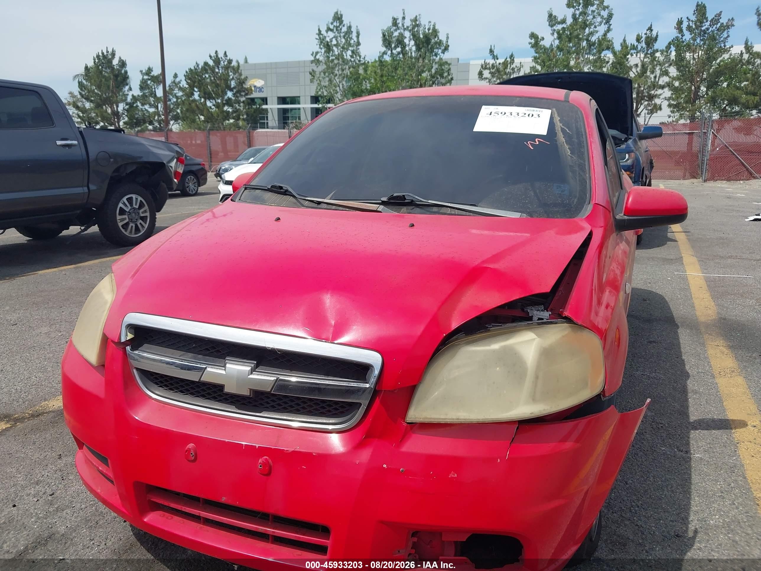 2007 Chevrolet Aveo Lt Red vin: KL1TG56677B144586