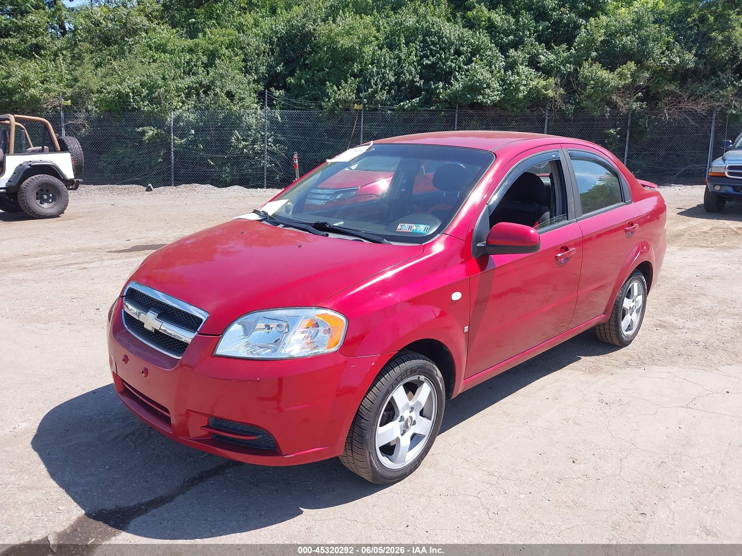2007 Chevrolet Aveo Lt Red vin: KL1TG56687B126596