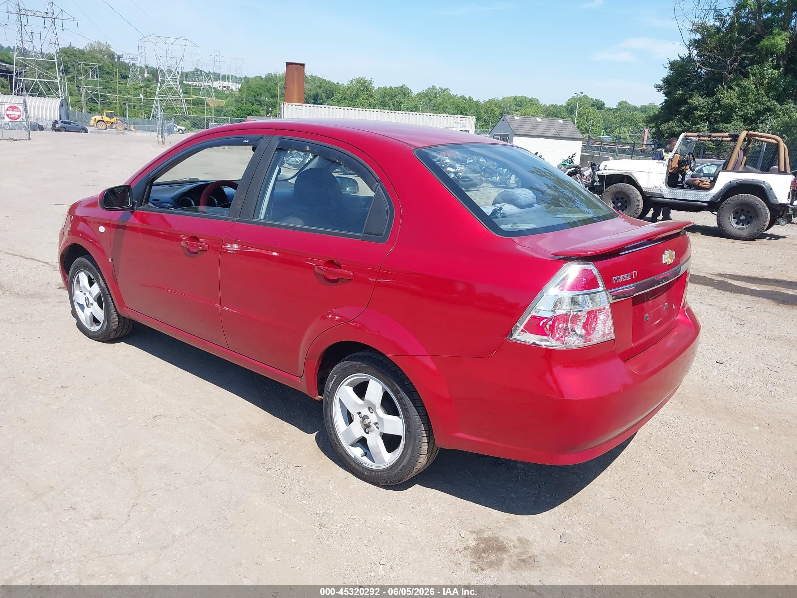2007 Chevrolet Aveo Lt Red vin: KL1TG56687B126596