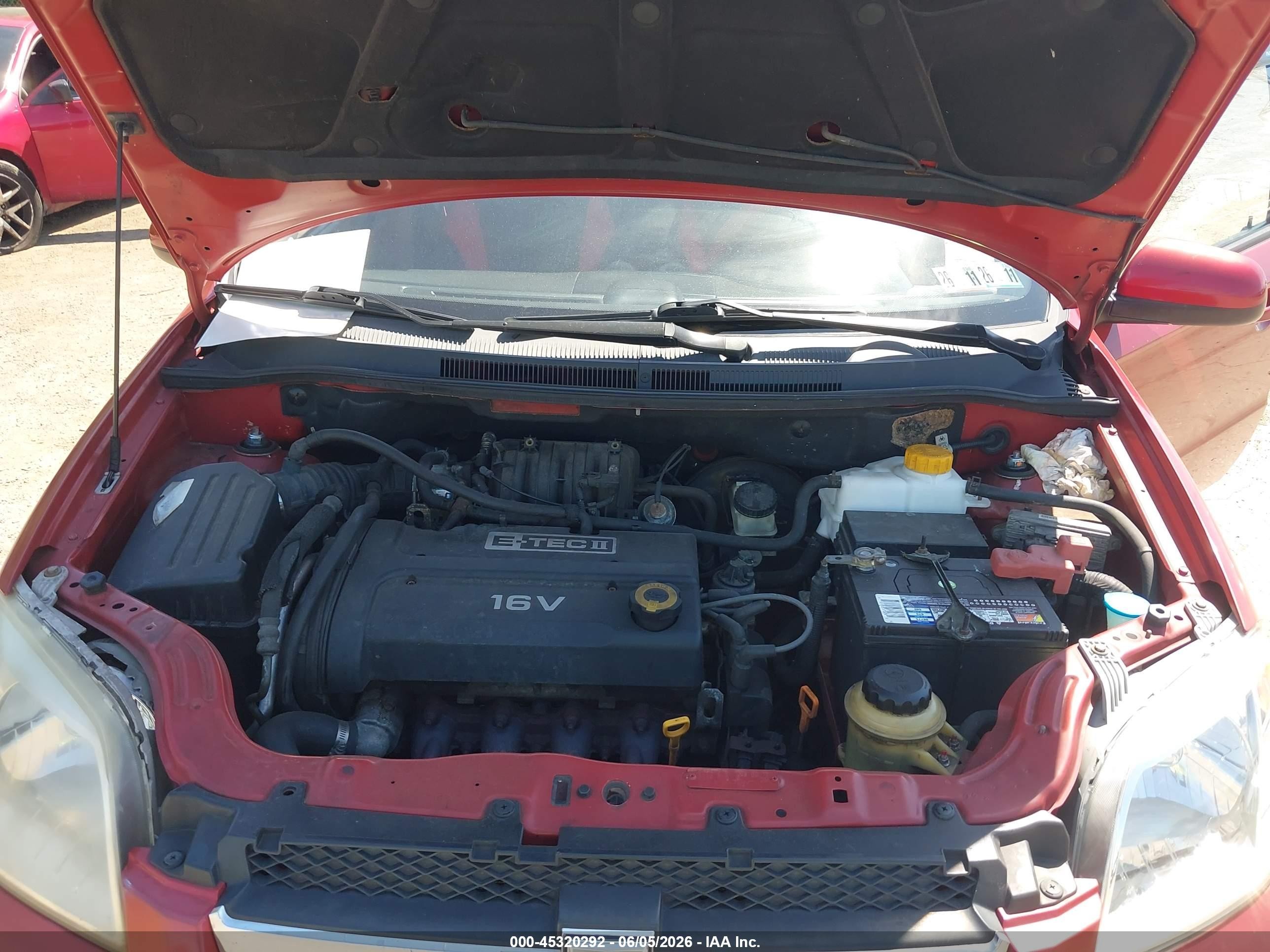 2007 Chevrolet Aveo Lt Red vin: KL1TG56687B126596