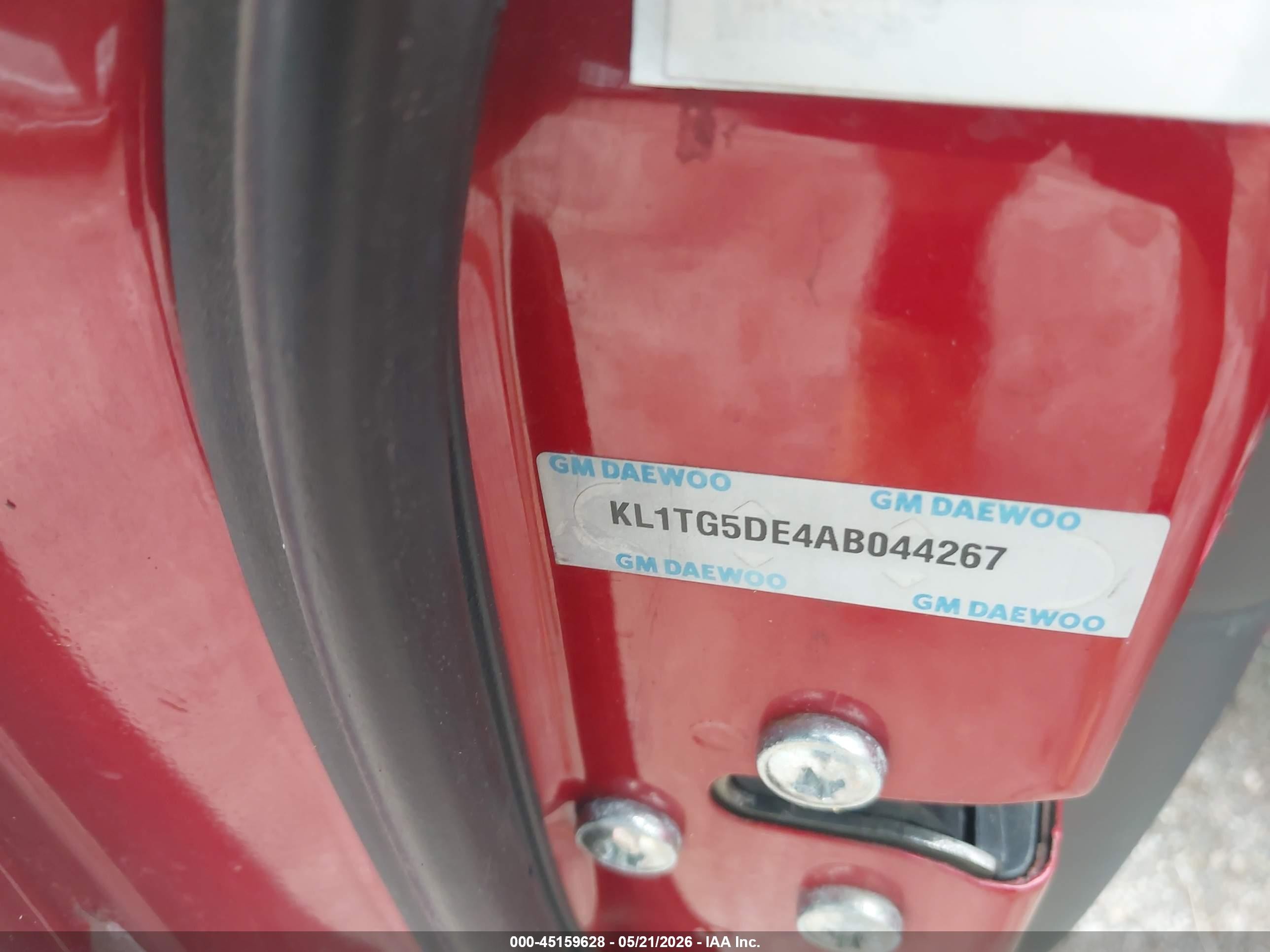 2010 Chevrolet Aveo Lt Maroon vin: KL1TG5DE4AB044267