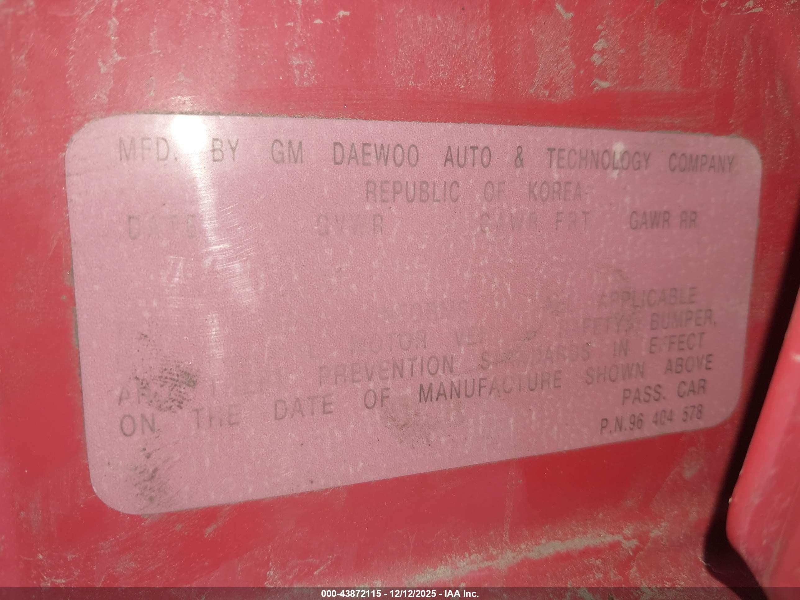 2005 Chevrolet Aveo Lt Red vin: KL1TG62665B301727