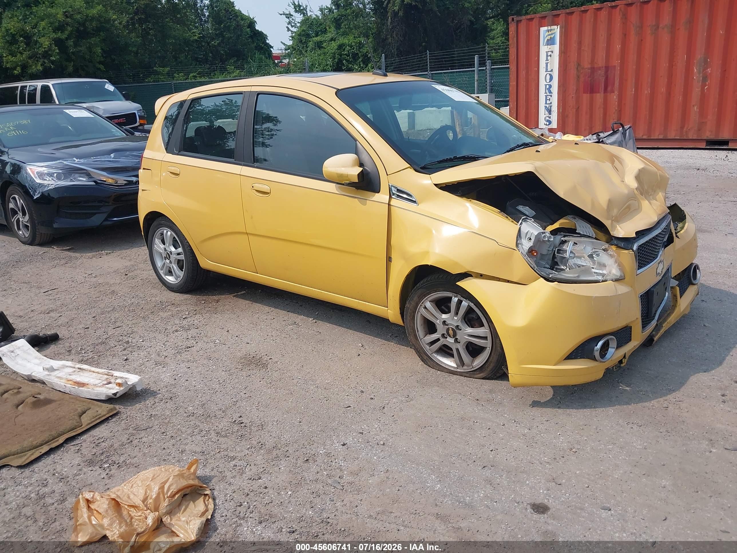 2009 Chevrolet Aveo Lt Yellow vin: KL1TG66E99B379958