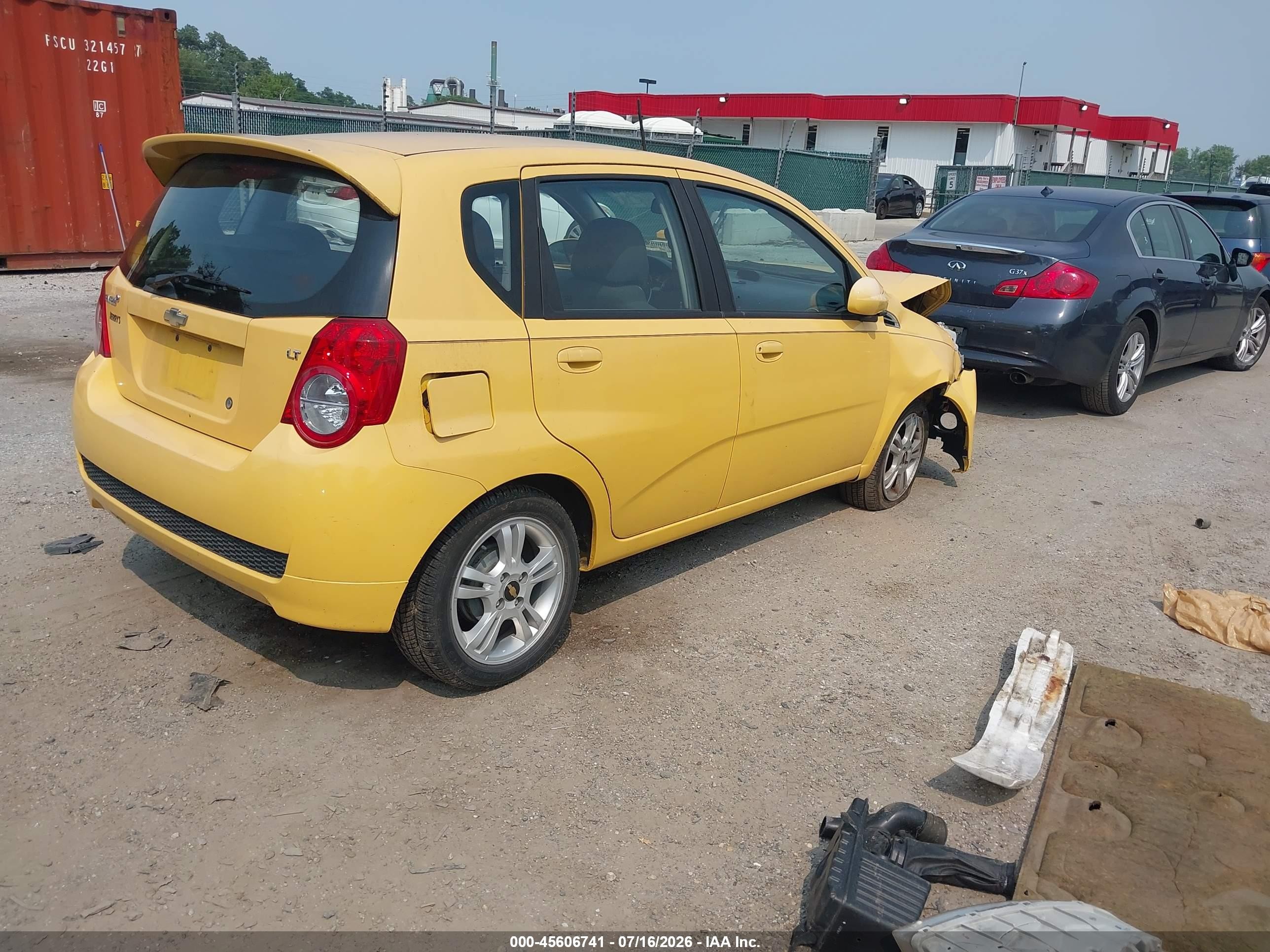2009 Chevrolet Aveo Lt Yellow vin: KL1TG66E99B379958