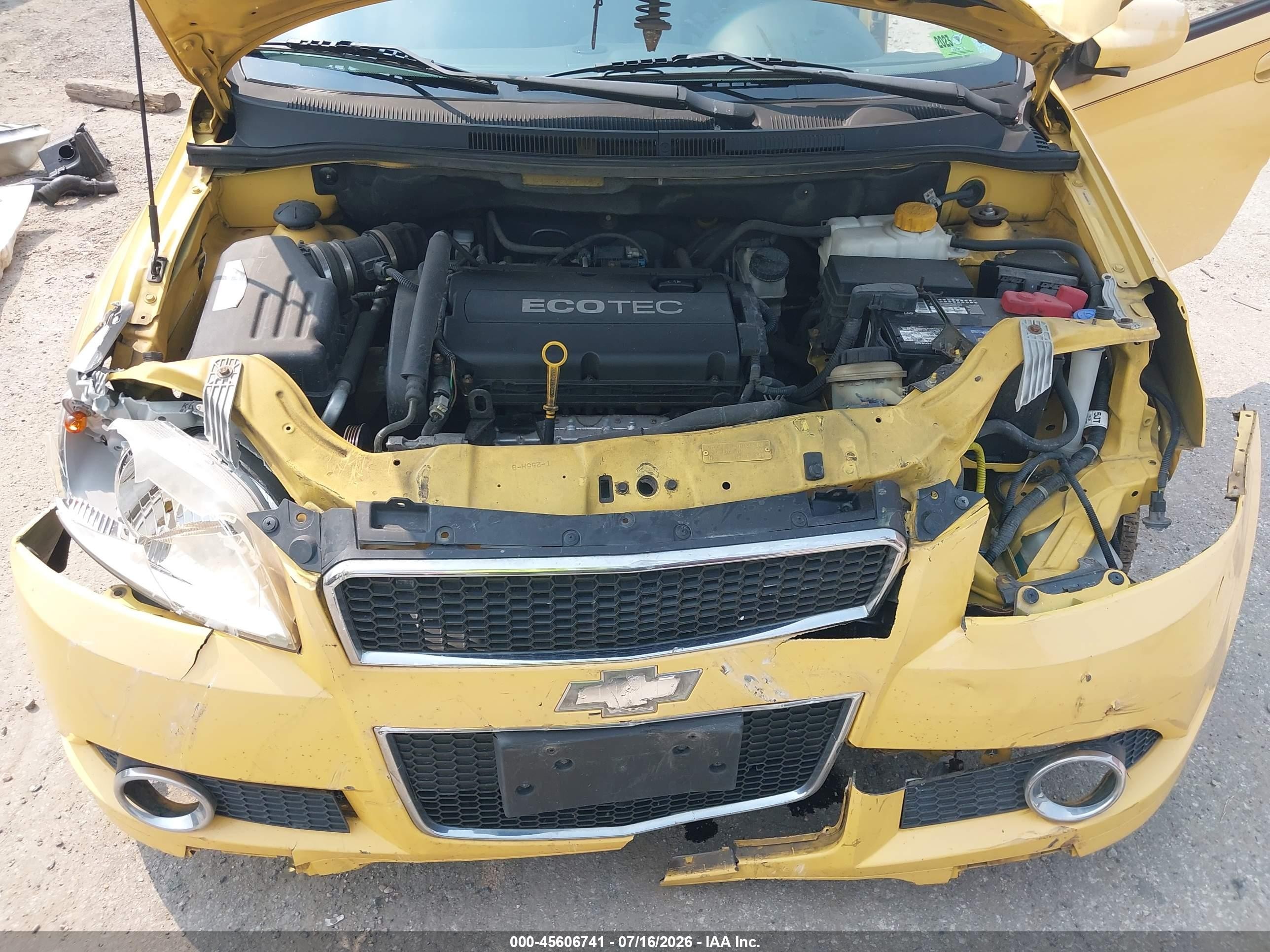 2009 Chevrolet Aveo Lt Yellow vin: KL1TG66E99B379958