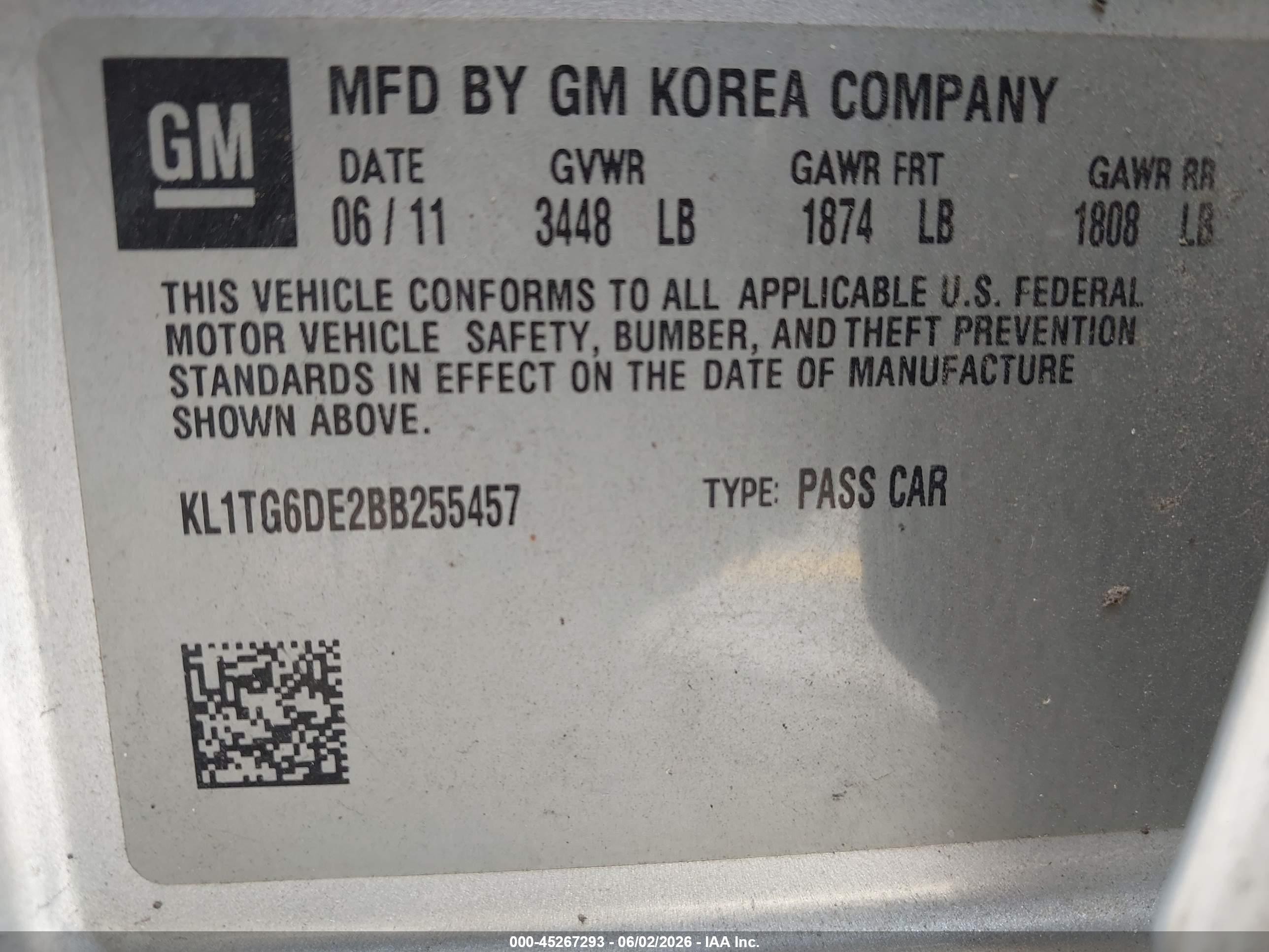 2011 Chevrolet Aveo 2lt Silver vin: KL1TG6DE2BB255457