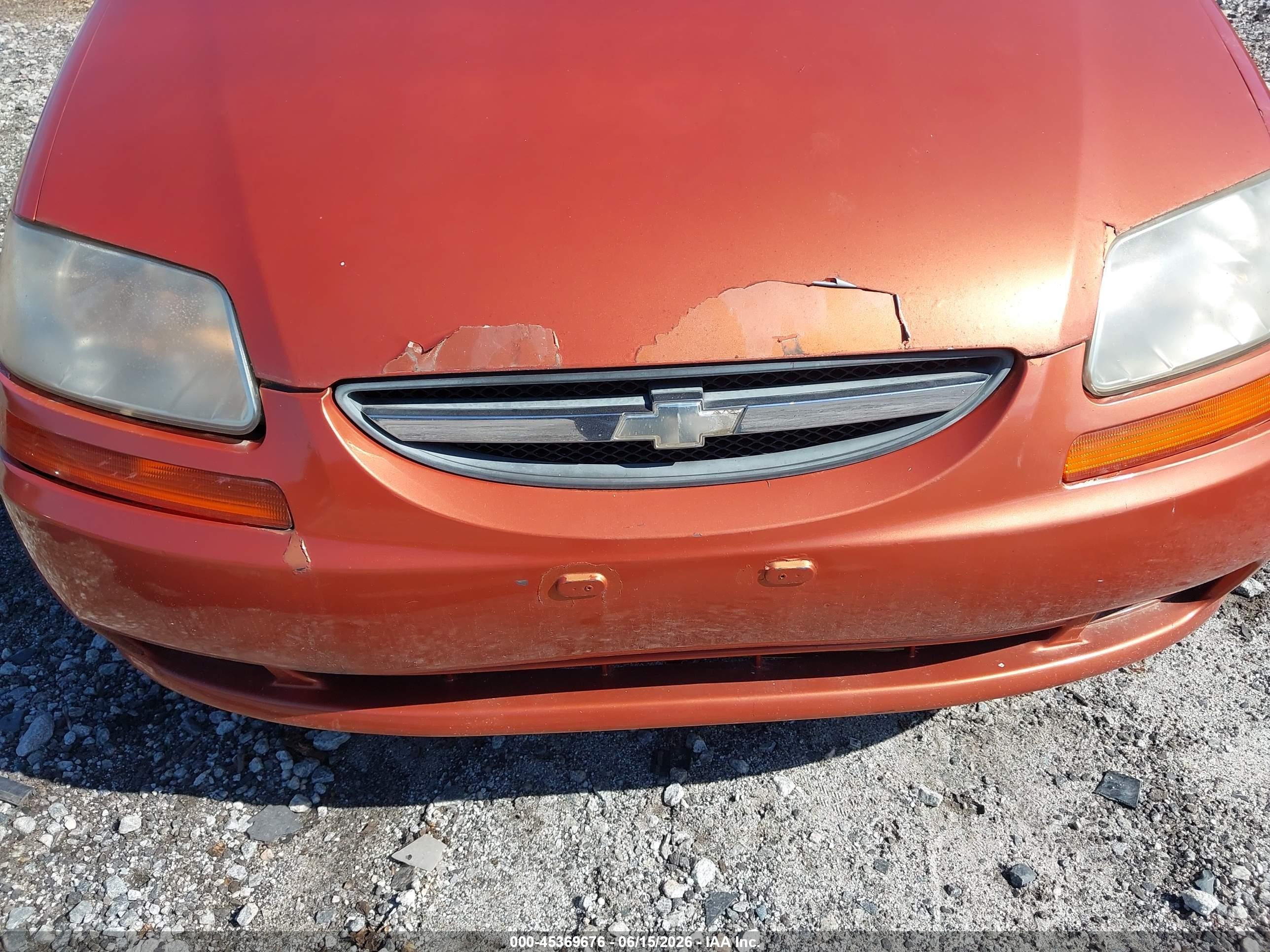 2004 Chevrolet Aveo Ls Orange vin: KL1TJ62684B249503