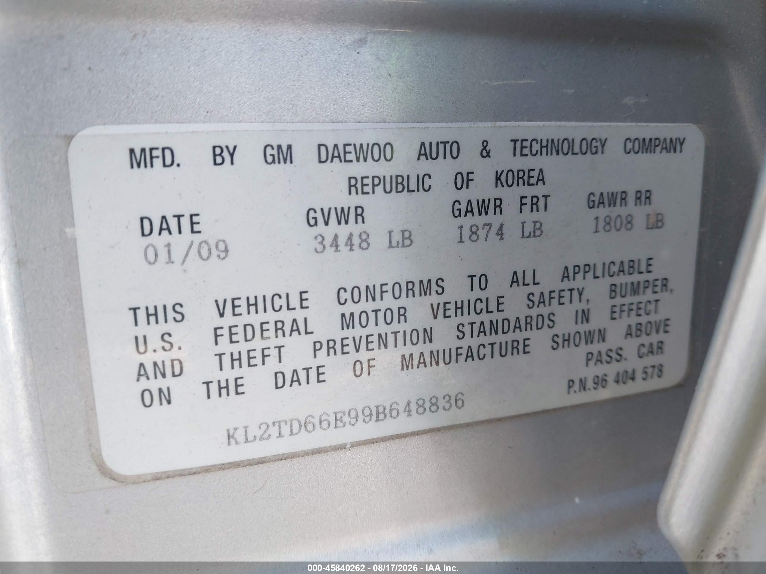 2009 Pontiac G3   Серебряный vin: KL2TD66E99B648836