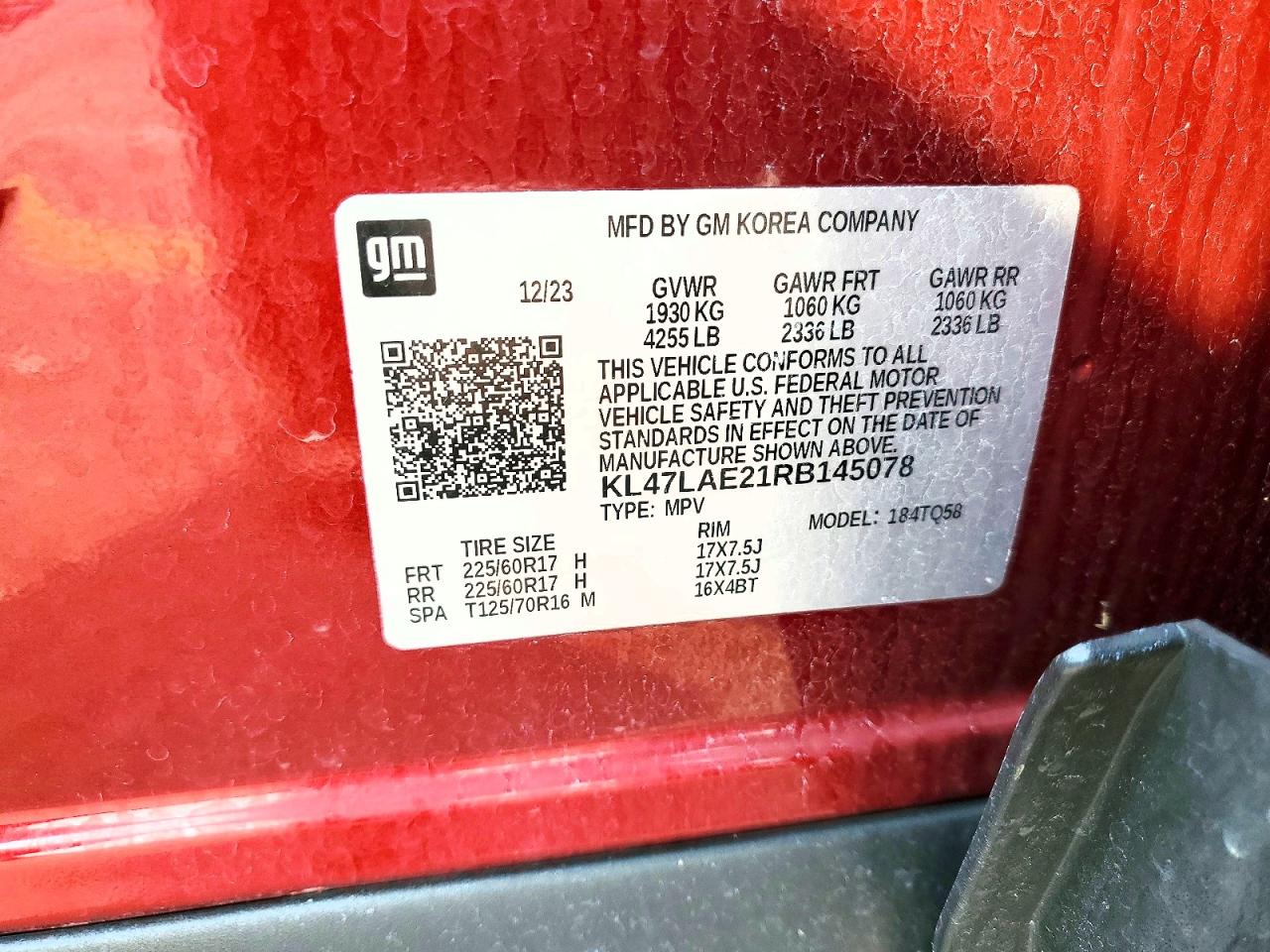 2024 Buick Envista Preferred Red vin: KL47LAE21RB145078