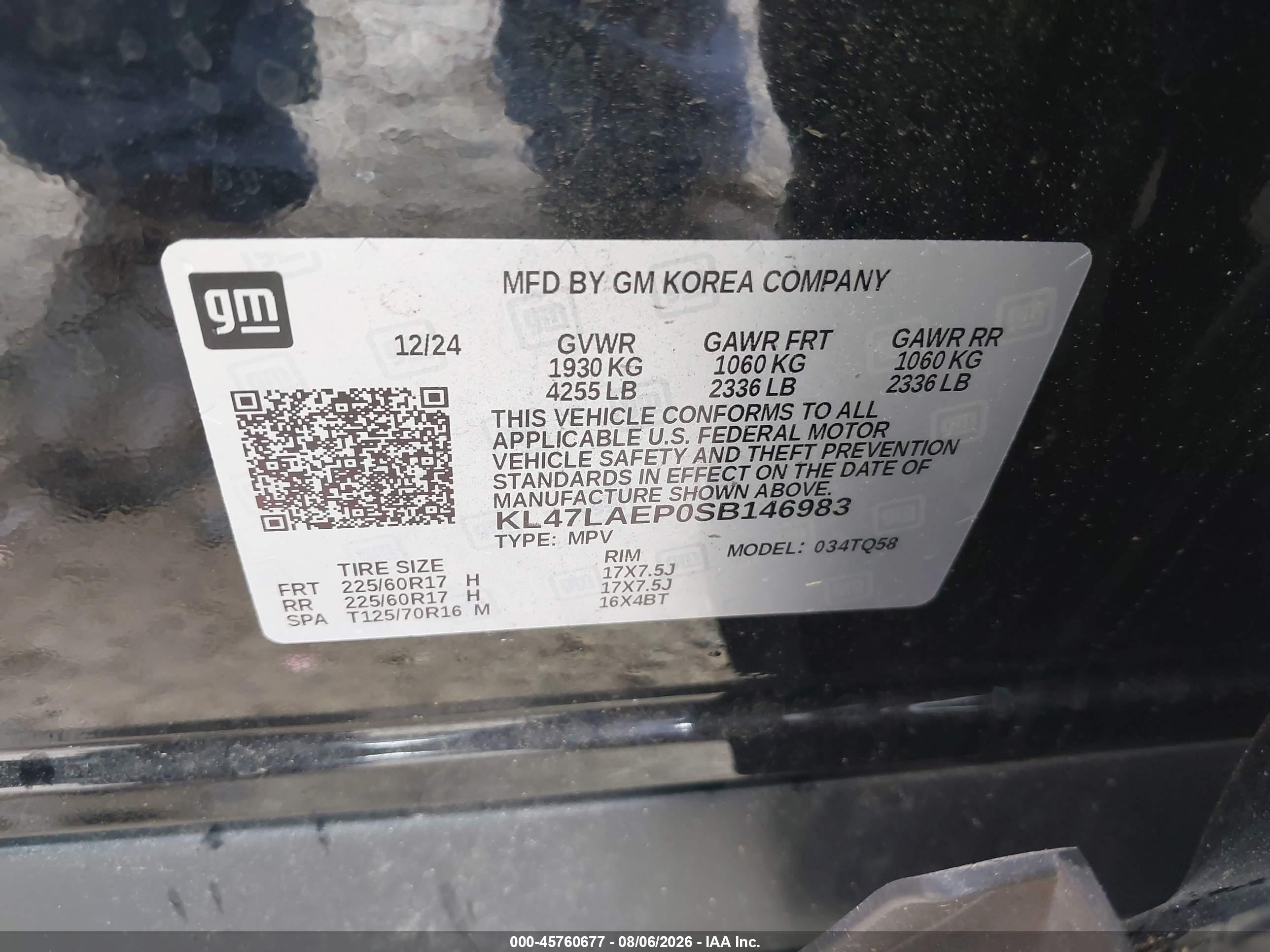 2025 Buick Envista Preferred Fwd Black vin: KL47LAEP0SB146983