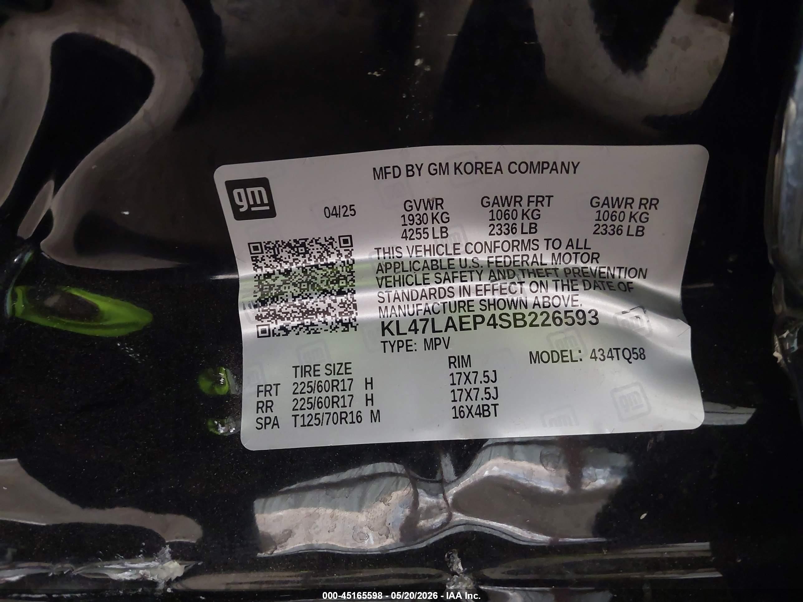 2025 Buick Envista Preferred Fwd Черный vin: KL47LAEP4SB226593