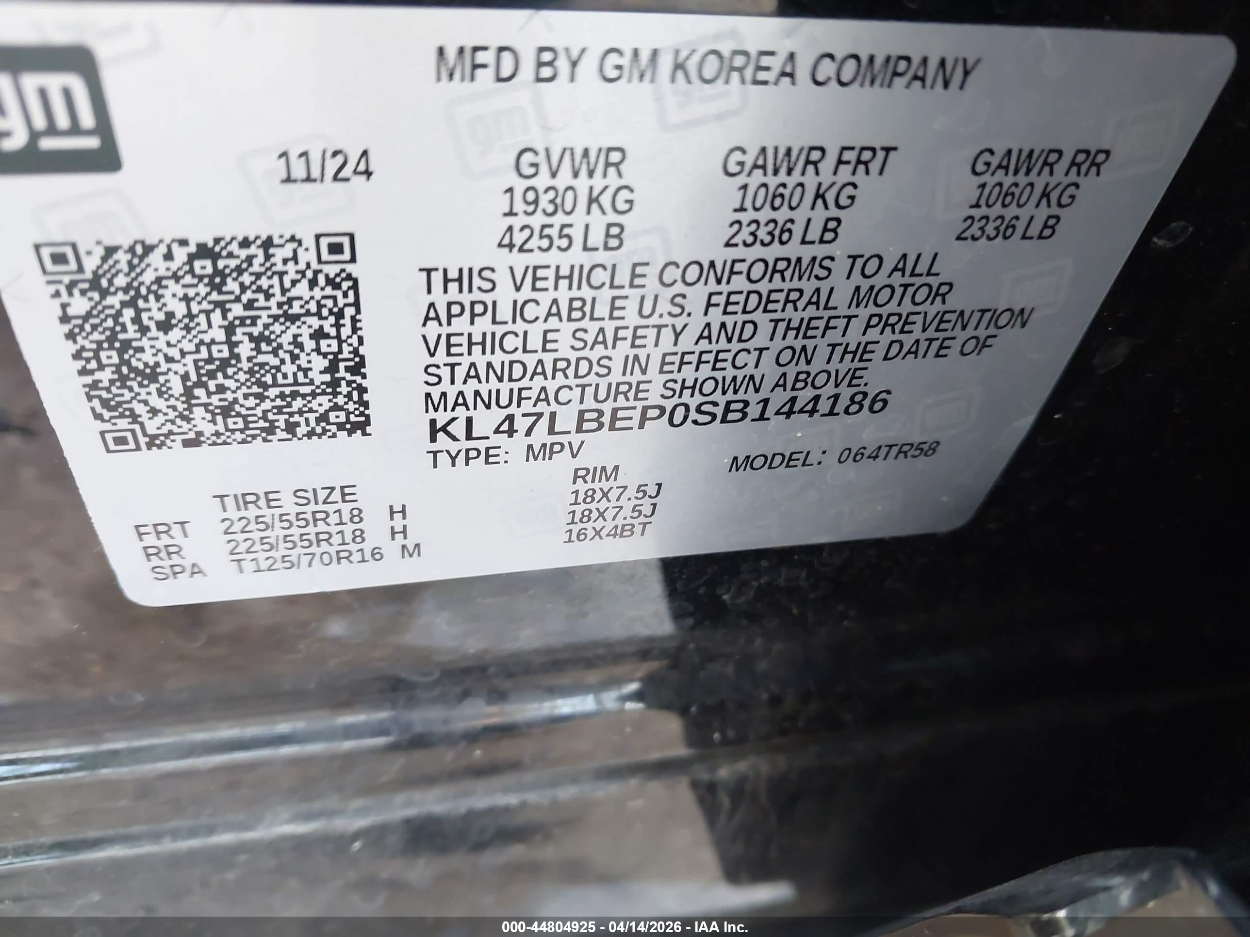 2025 Buick Envista Sport Touring Fwd Black vin: KL47LBEP0SB144186