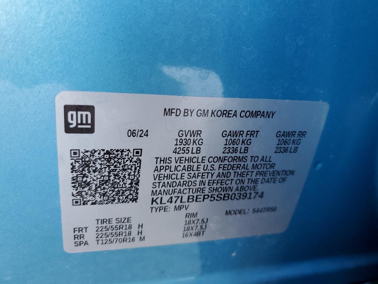 2025 Buick Envista Sport Touring Blue vin: KL47LBEP5SB039174