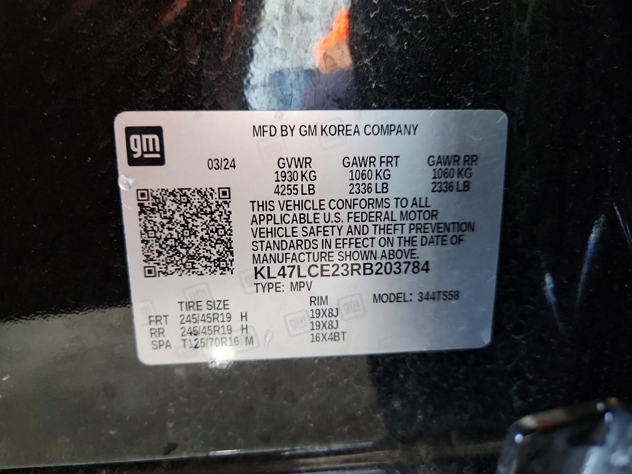 2024 Buick Envista Avenir Black vin: KL47LCE23RB203784
