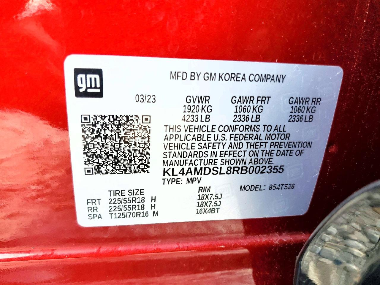 2024 Buick Encore Gx Sport Touring Red vin: KL4AMDSL8RB002355