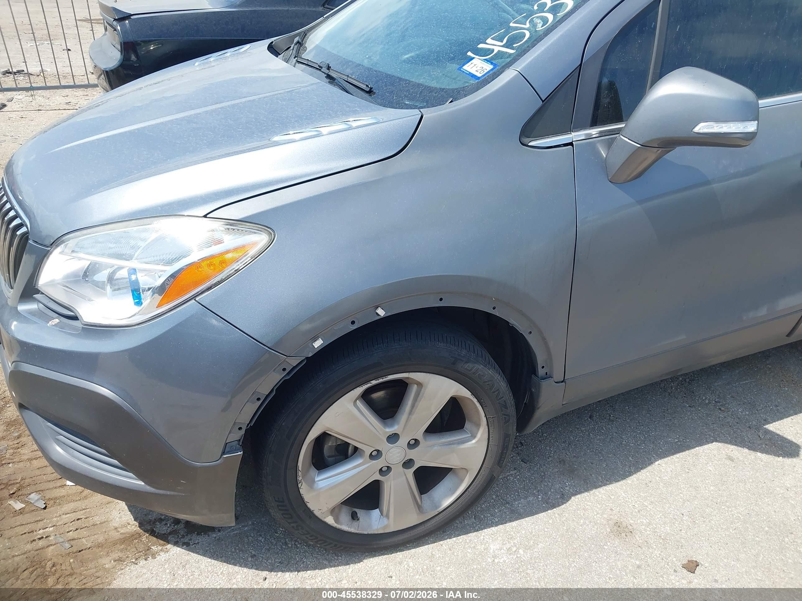 2015 Buick Encore   Gray vin: KL4CJASB0FB155587