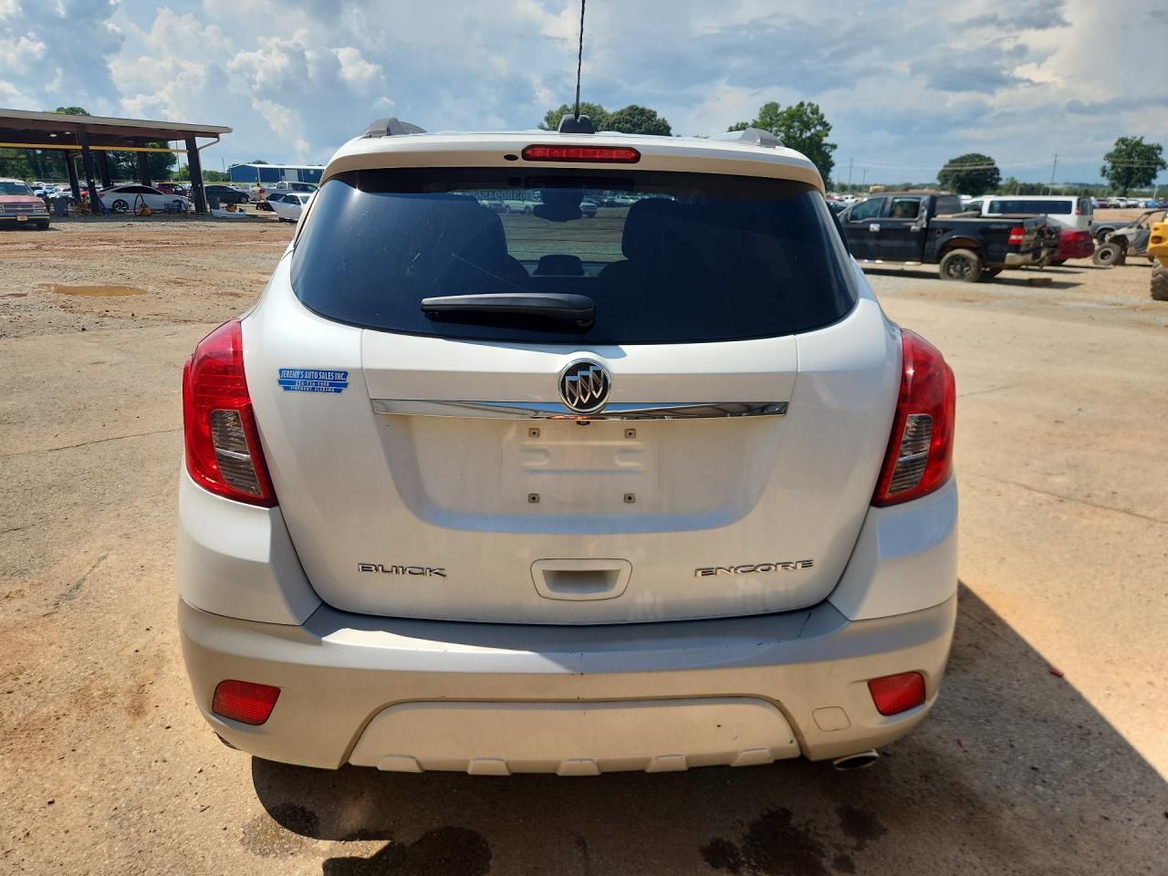 2015 Buick Encore White vin: KL4CJASB1FB235626 Damage: Rear Bumper, Chipped, 2