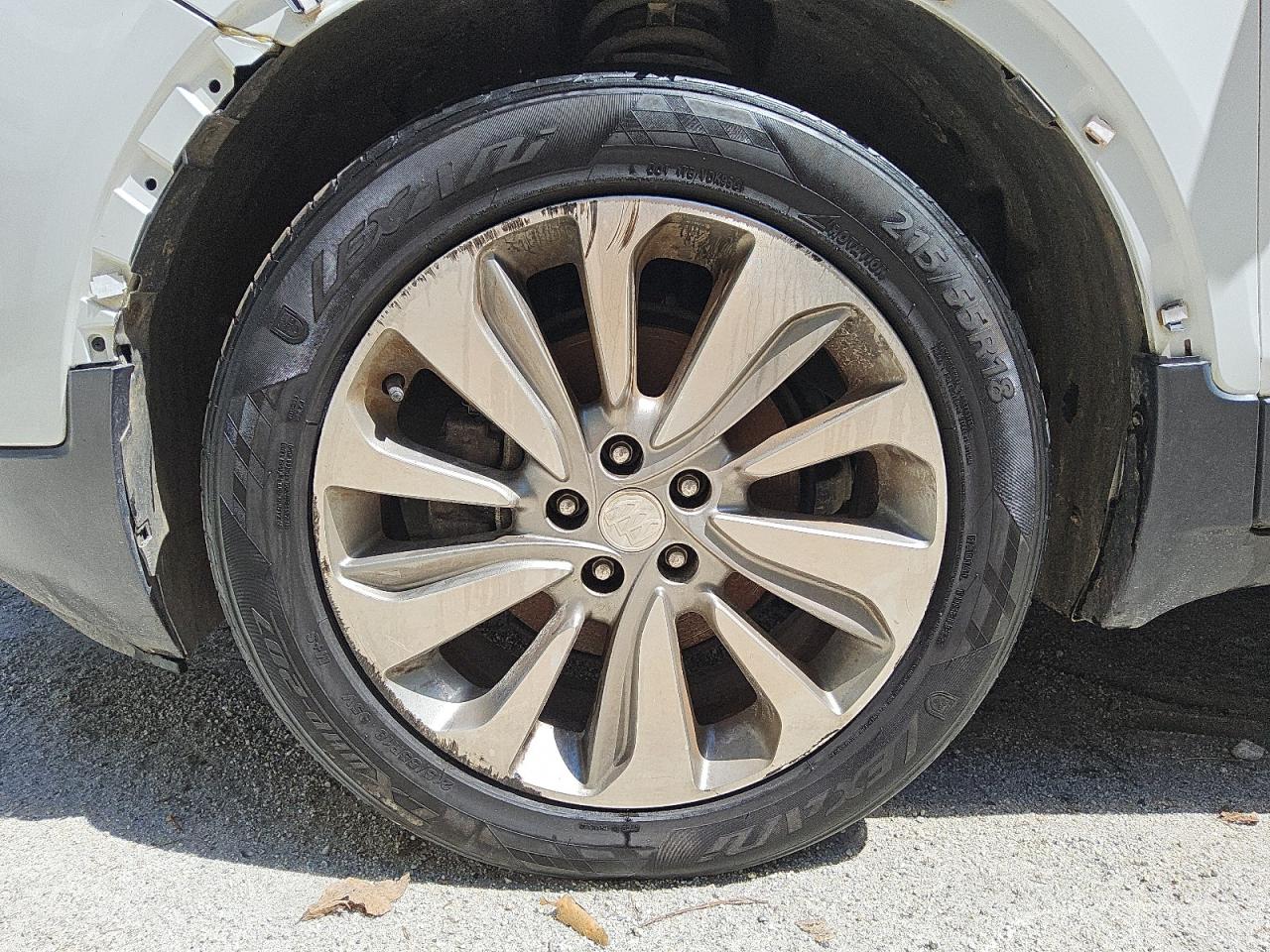 2017 Buick Encore Preferred White vin: KL4CJASB1HB059051 Damage: Left Front Wheel, Curb Rash, > 12 Inches