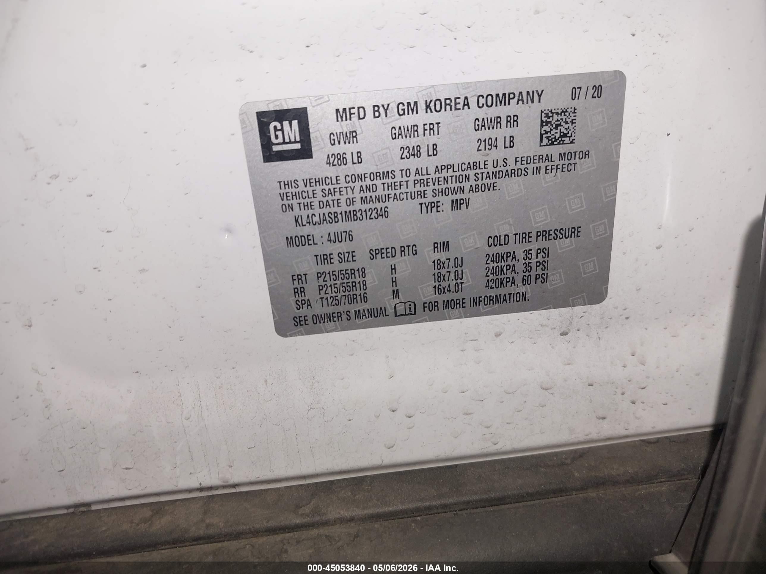 2021 Buick Encore Fwd Preferred White vin: KL4CJASB1MB312346