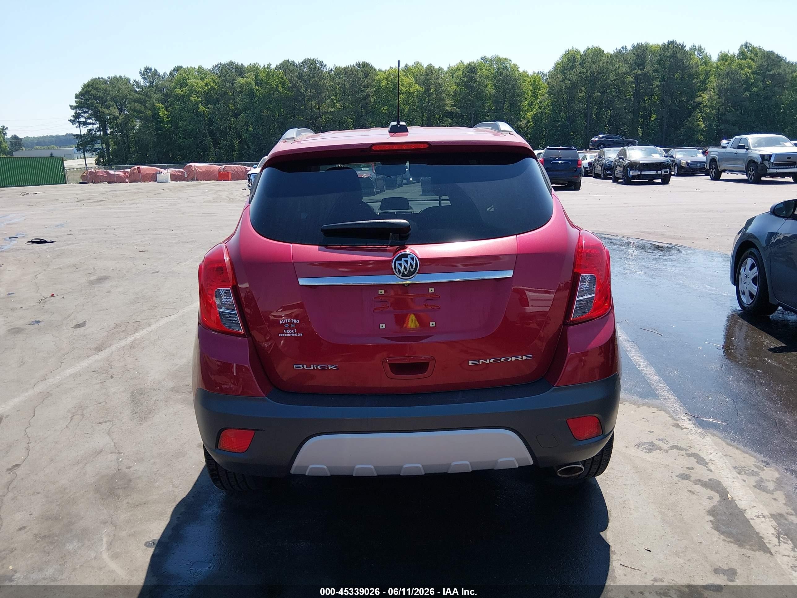 2015 Buick Encore   Красный vin: KL4CJASB3FB101233