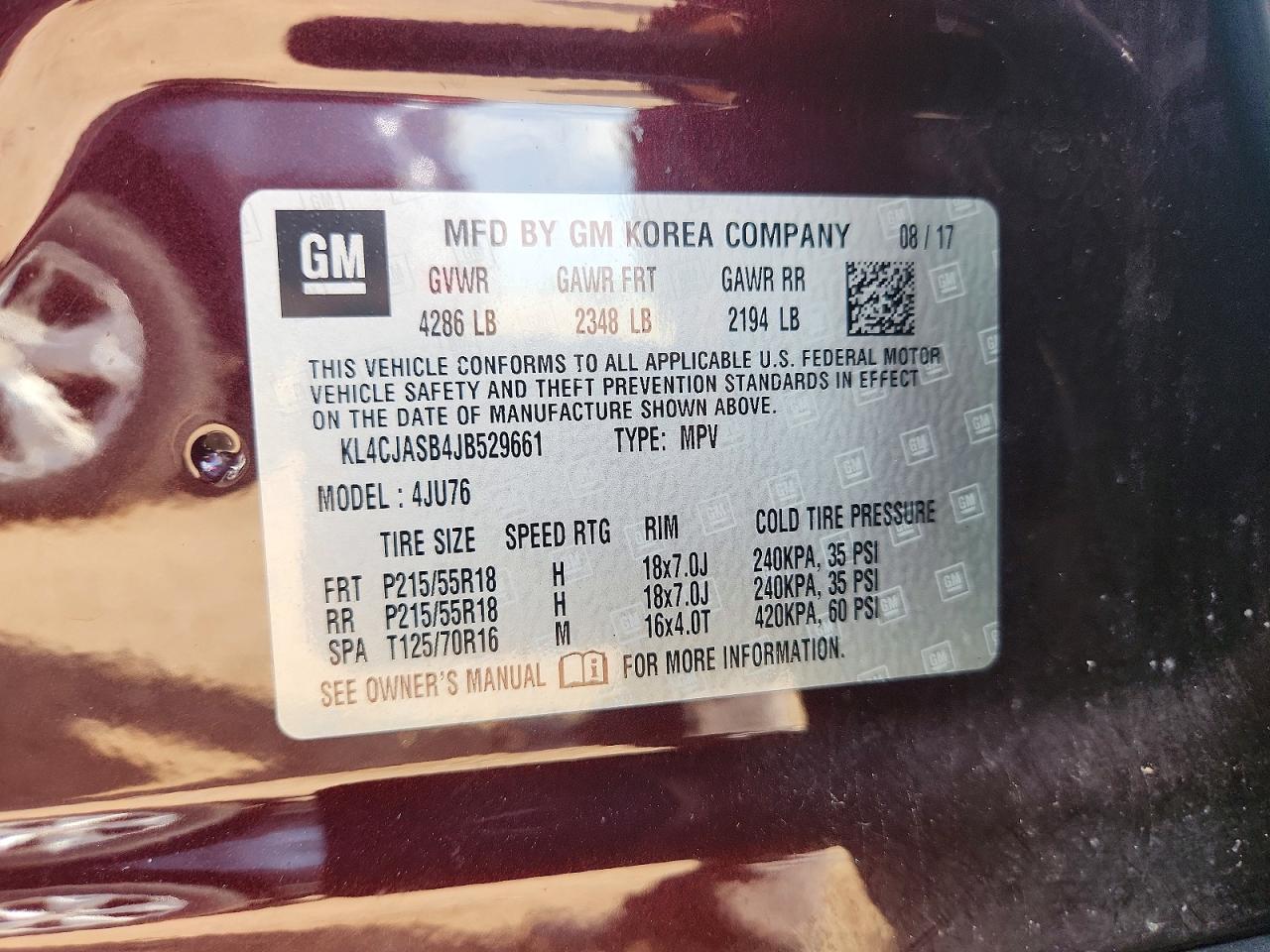 2018 Buick Encore Preferred Purple vin: KL4CJASB4JB529661
