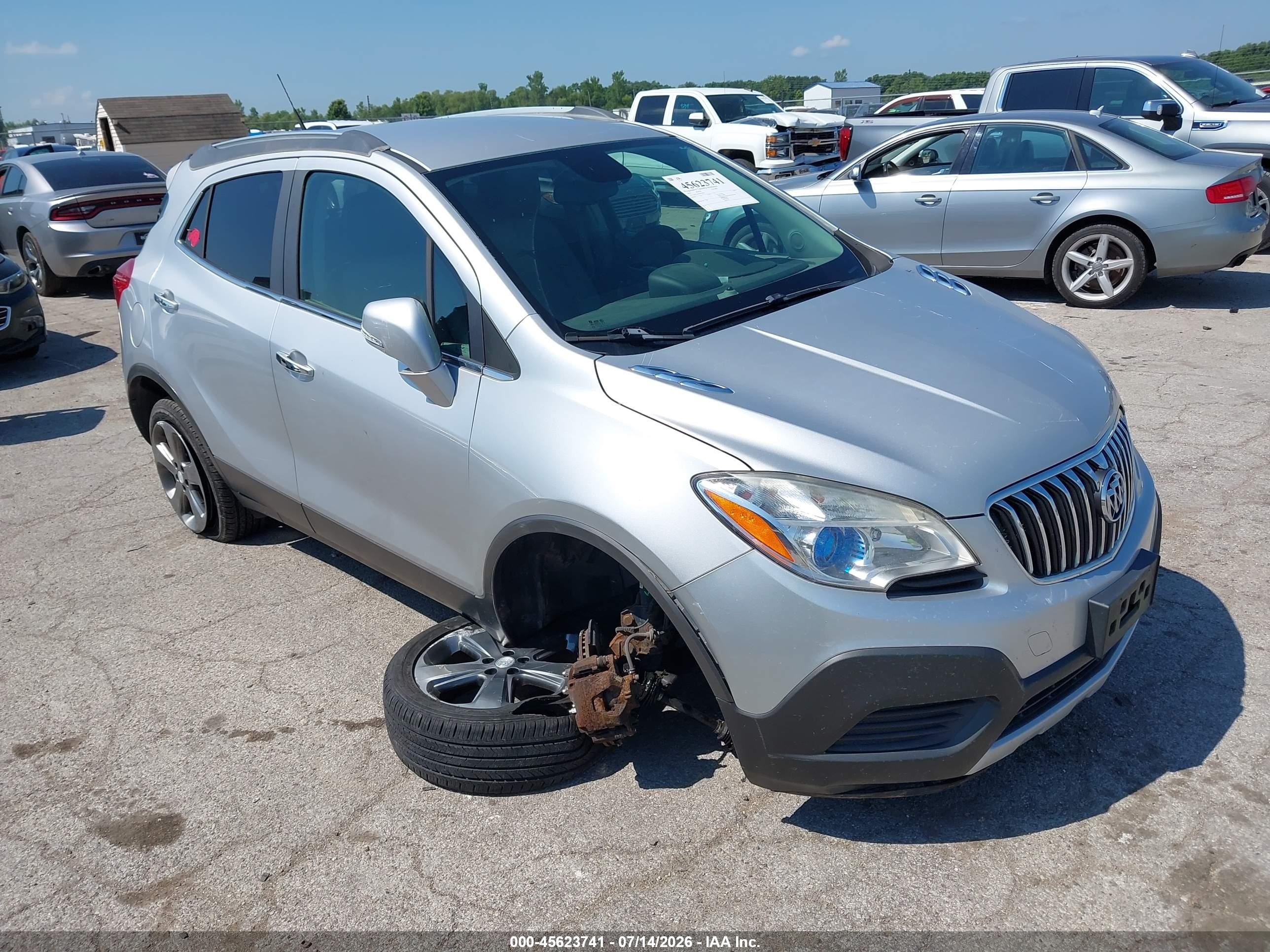 2014 Buick Encore   Silver vin: KL4CJASB5EB570659