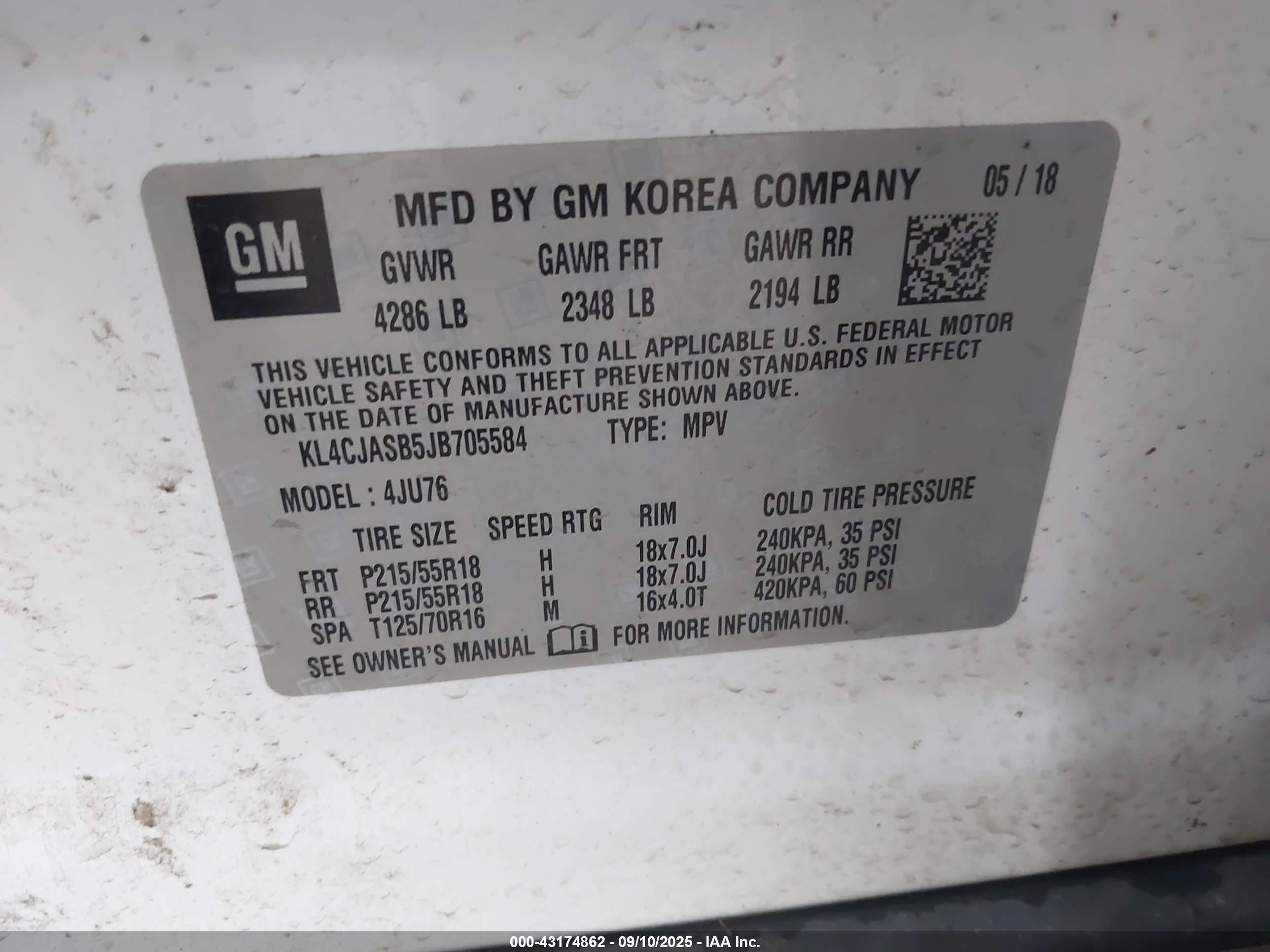 2018 Buick Encore Preferred White vin: KL4CJASB5JB705584