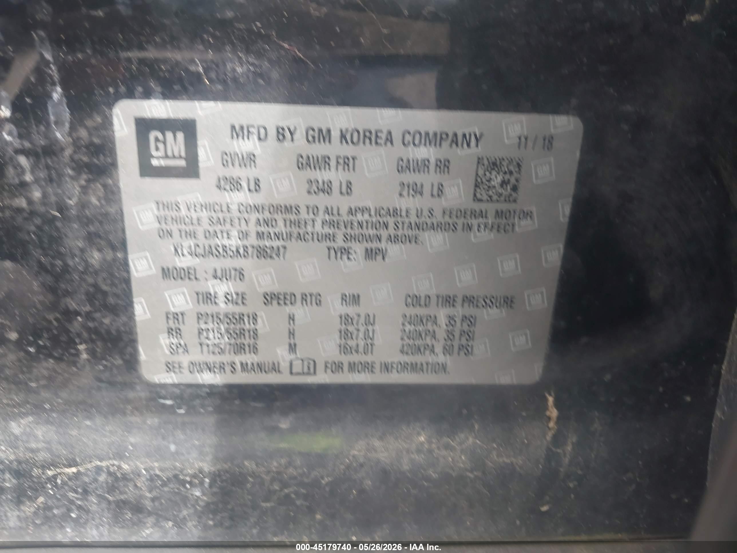 2019 Buick Encore Fwd Preferred Black vin: KL4CJASB5KB786247