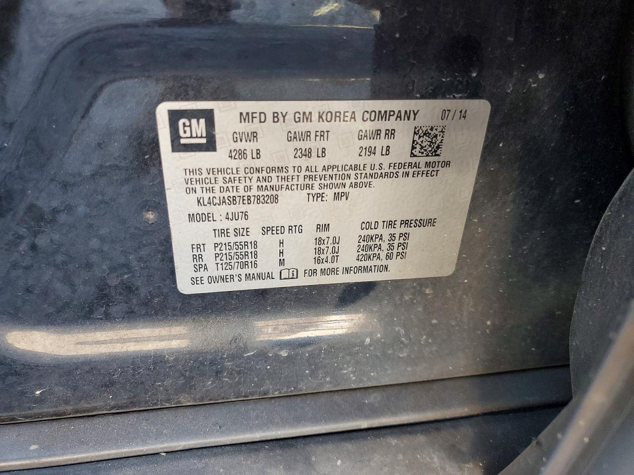 2014 Buick Encore Black vin: KL4CJASB7EB783208
