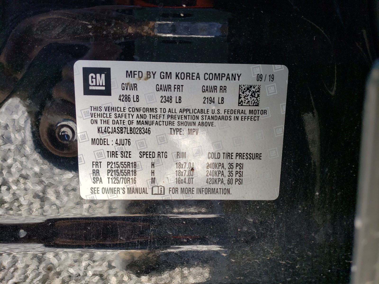 2020 Buick Encore Preferred Black vin: KL4CJASB7LB028346