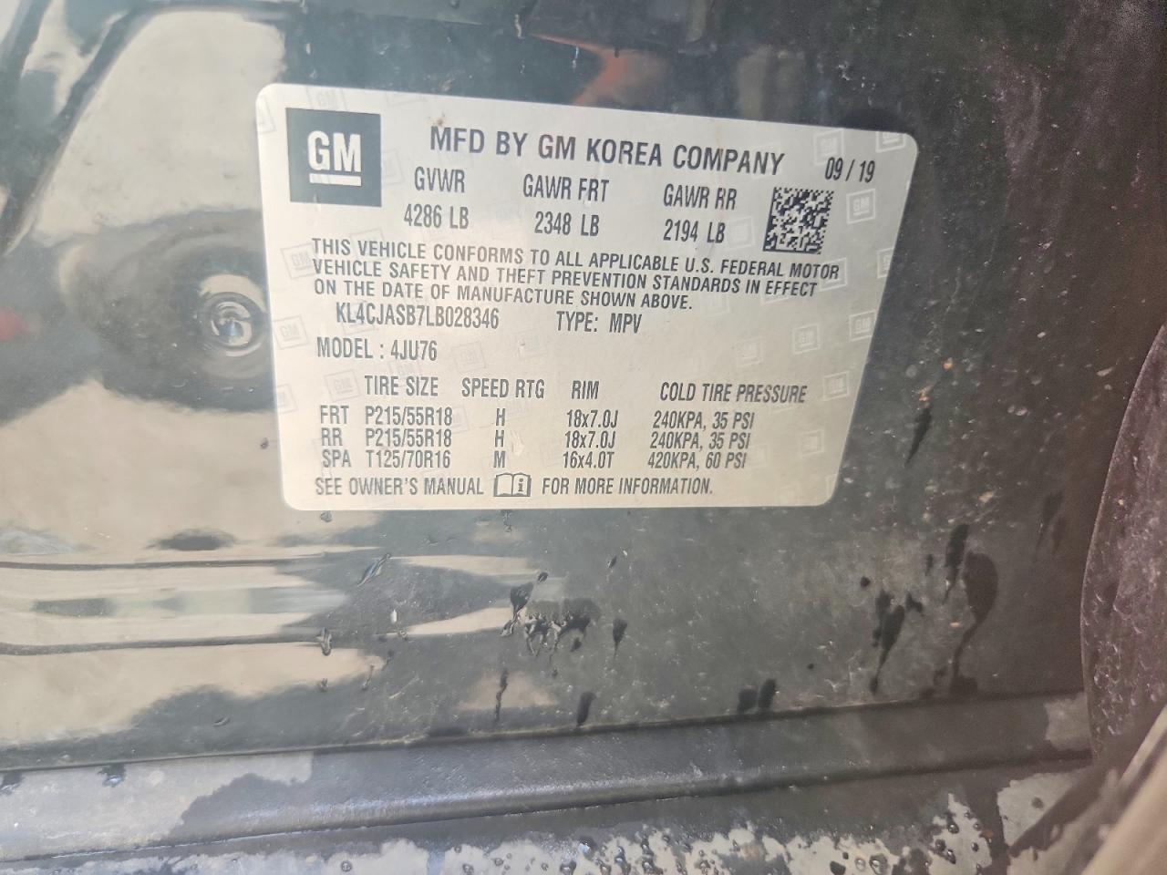 2020 Buick Encore Preferred Black vin: KL4CJASB7LB028346